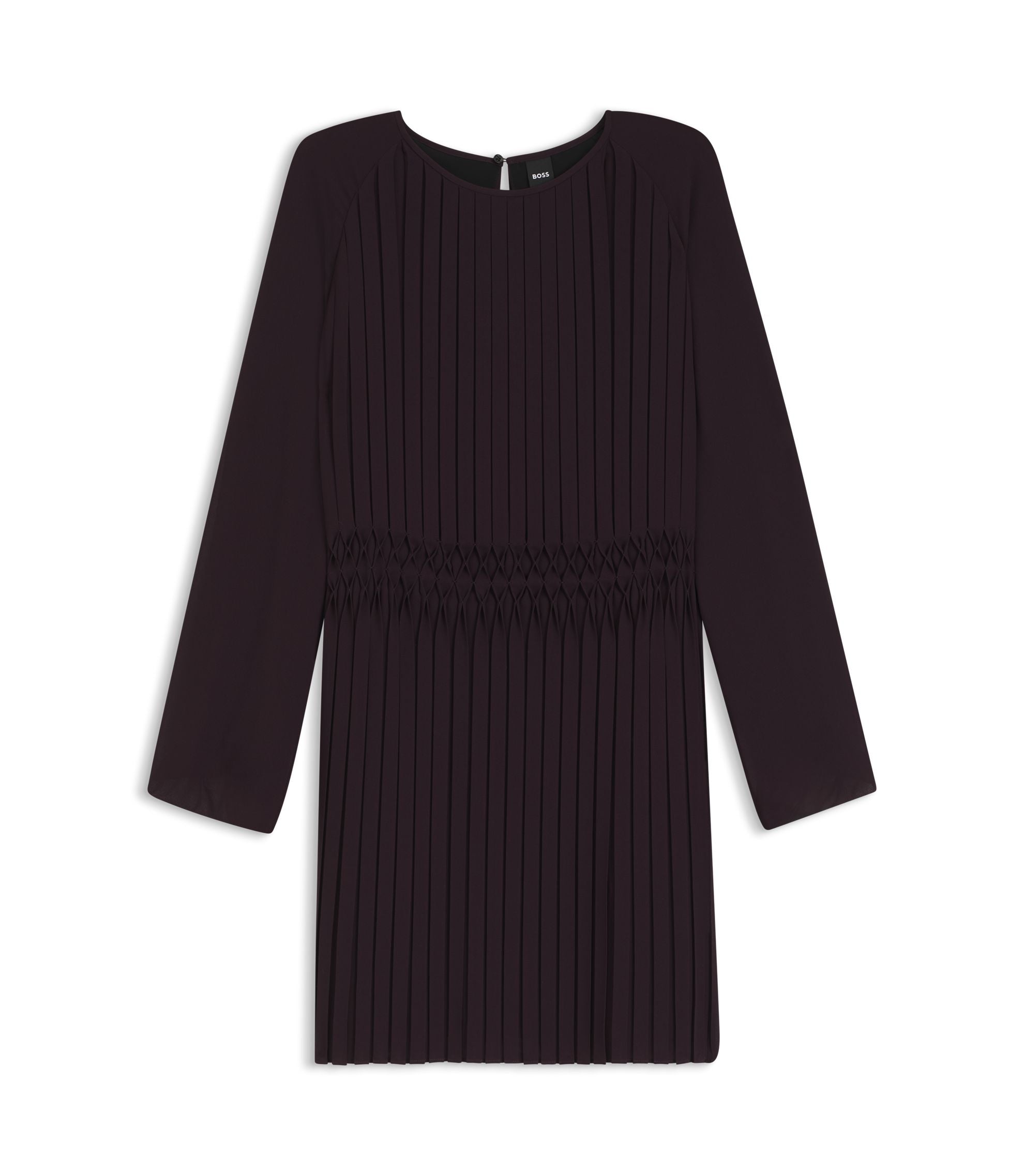 Boss Smocked Waistband Dress With Pliss Pleats Light Purple Women's