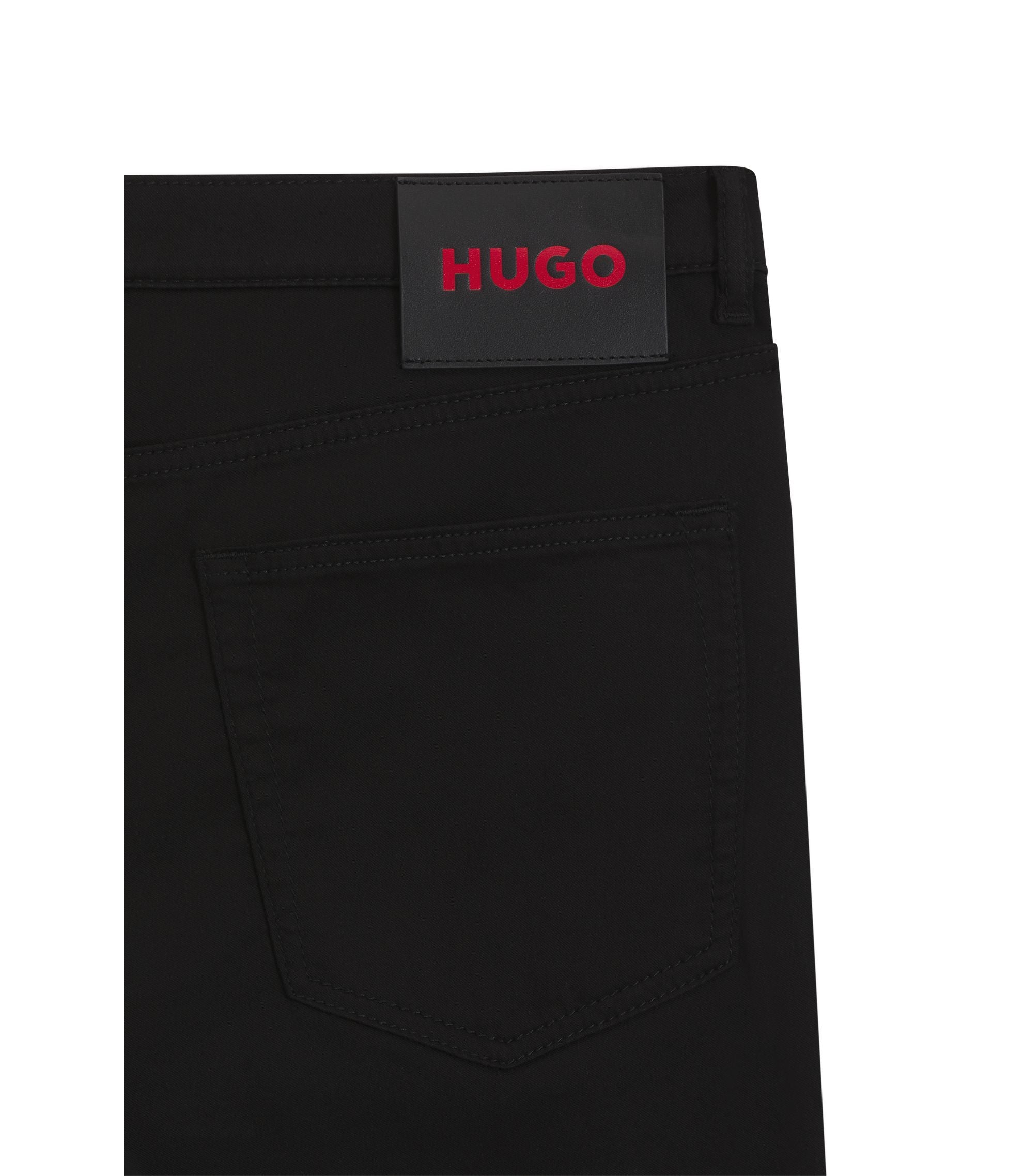 Hugo Black Extra Slim Fit Jeans In Satin Touch Denim Black