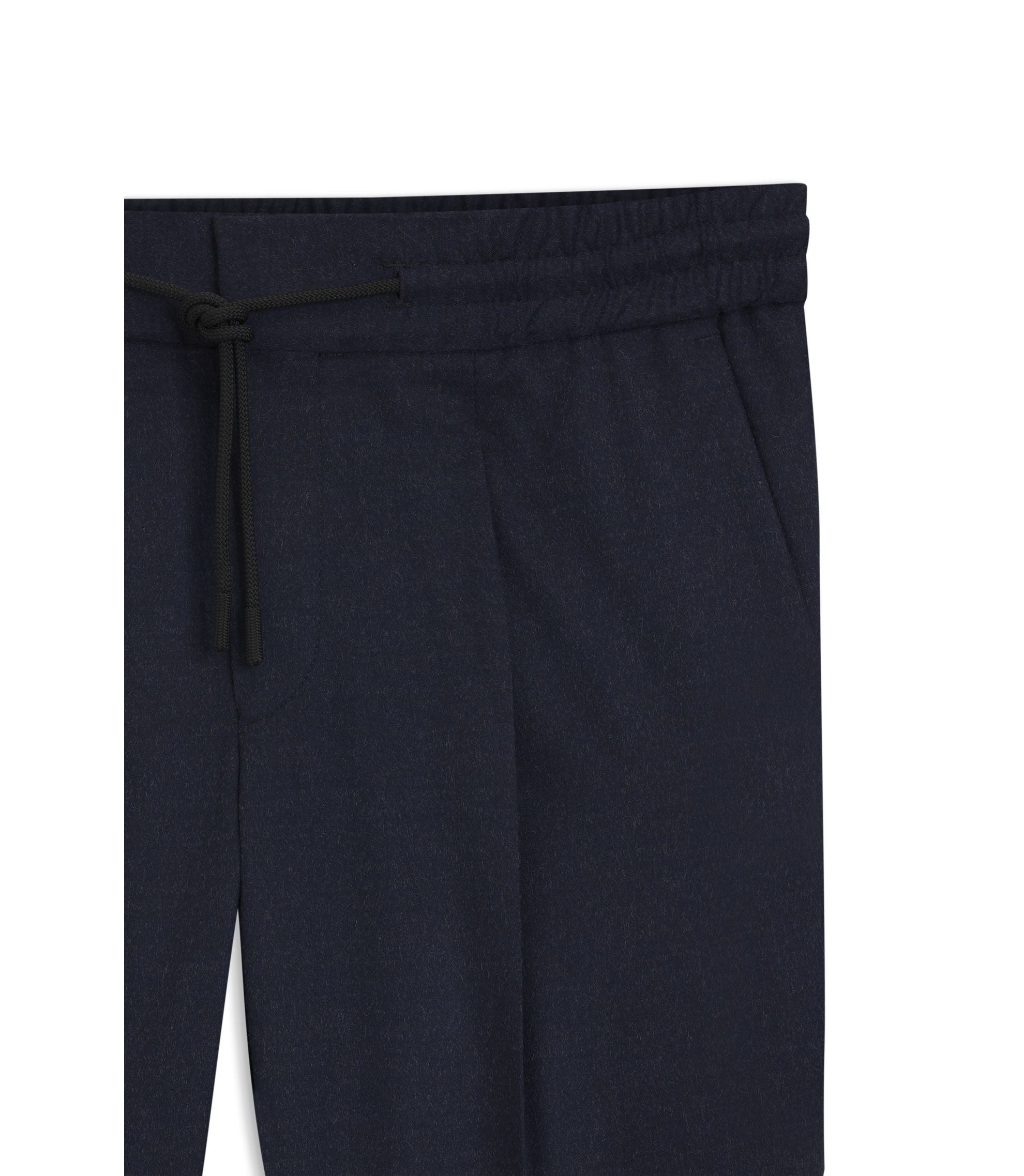 Hugo Melange Slim Fit Trousers In Stretch Flannel Dark Blue