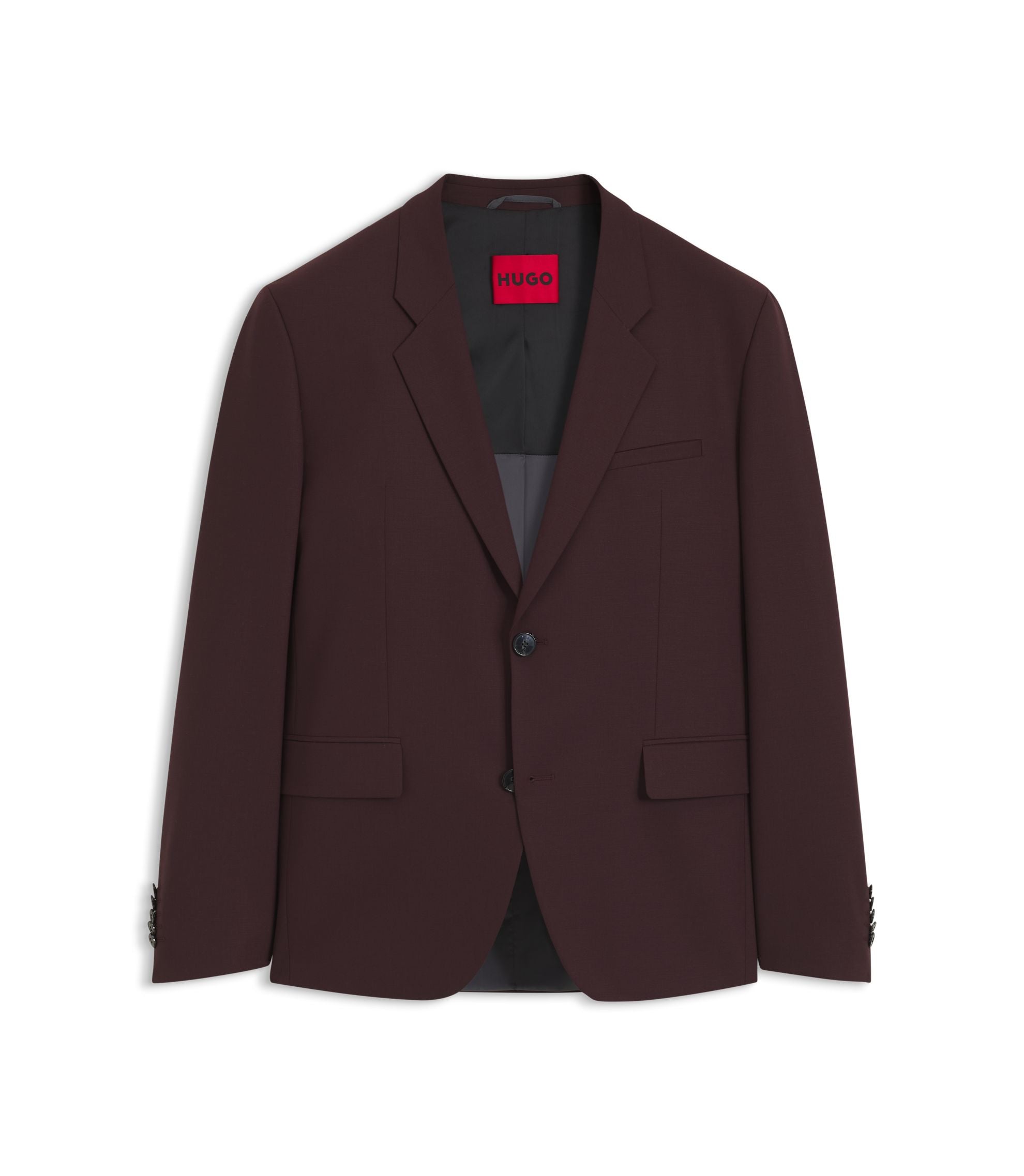 Hugo Modern Fit Jacket In Wool Blend Poplin Light Brown