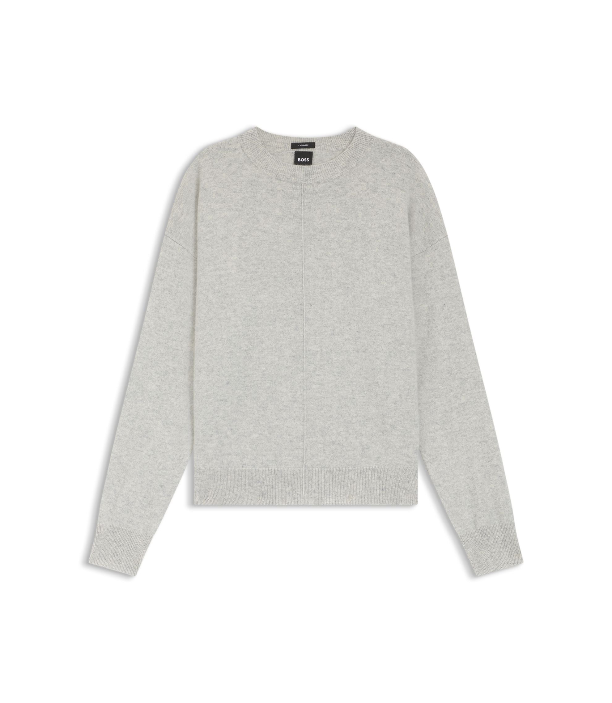 Boss Knitted Sweater In 100 Cashmere Light Grey Women's