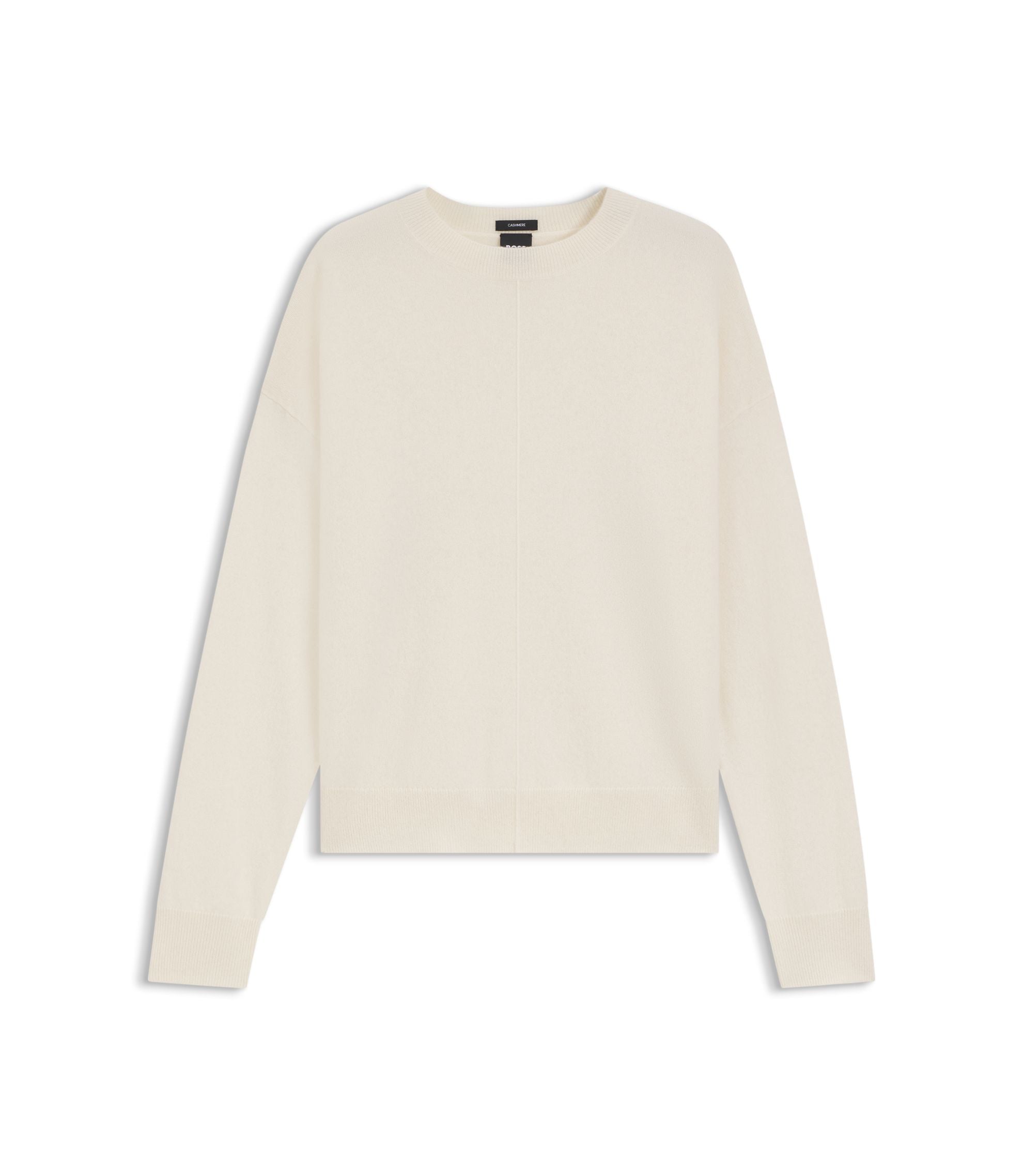 Boss Knitted Sweater In 100 Cashmere White Women's