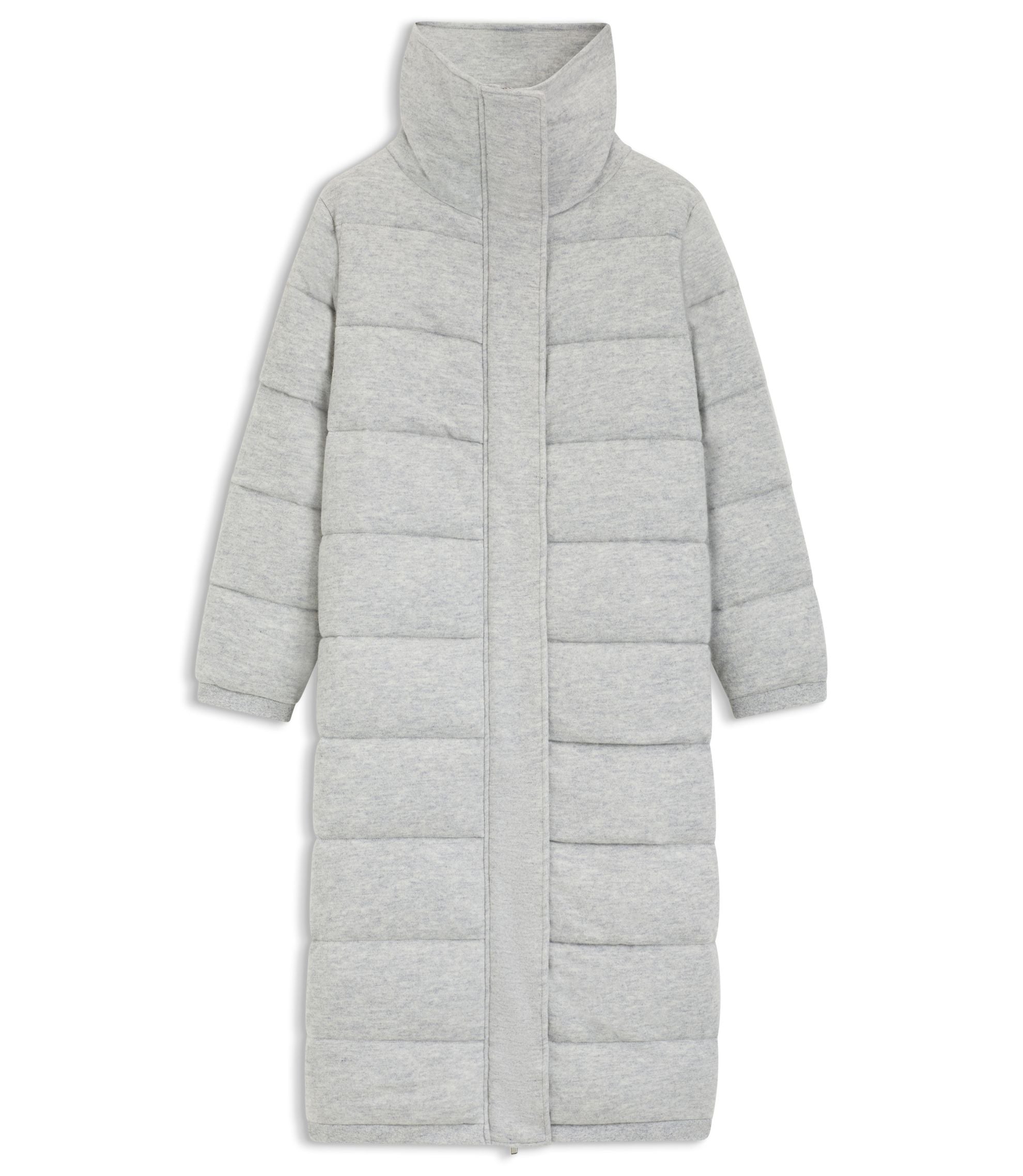 Boss Padded Coat In Virgin Wool And Cashmere Light Grey Women's