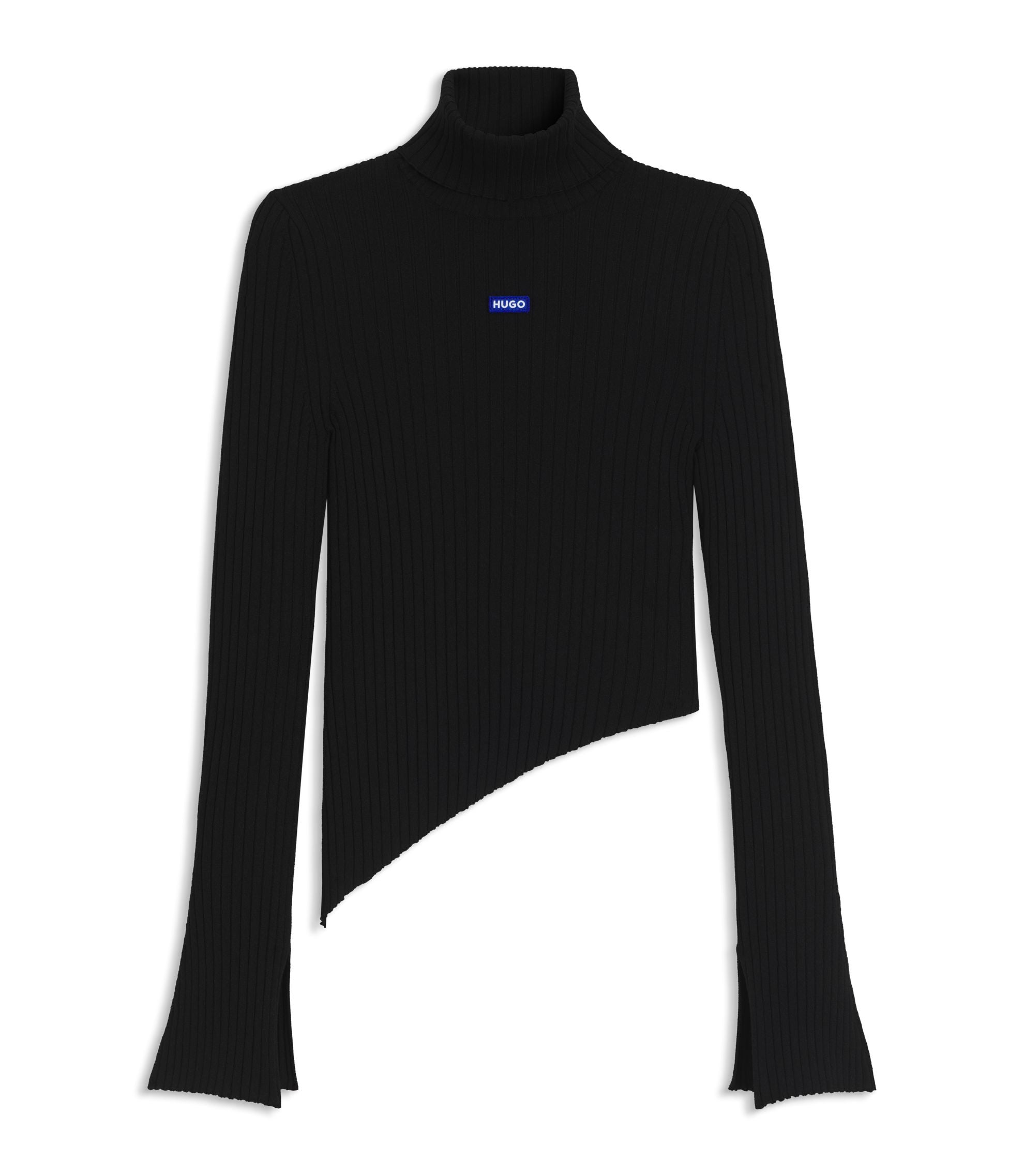 Hugo Logo Badge Sweater With Asymmetric Him Black Women's