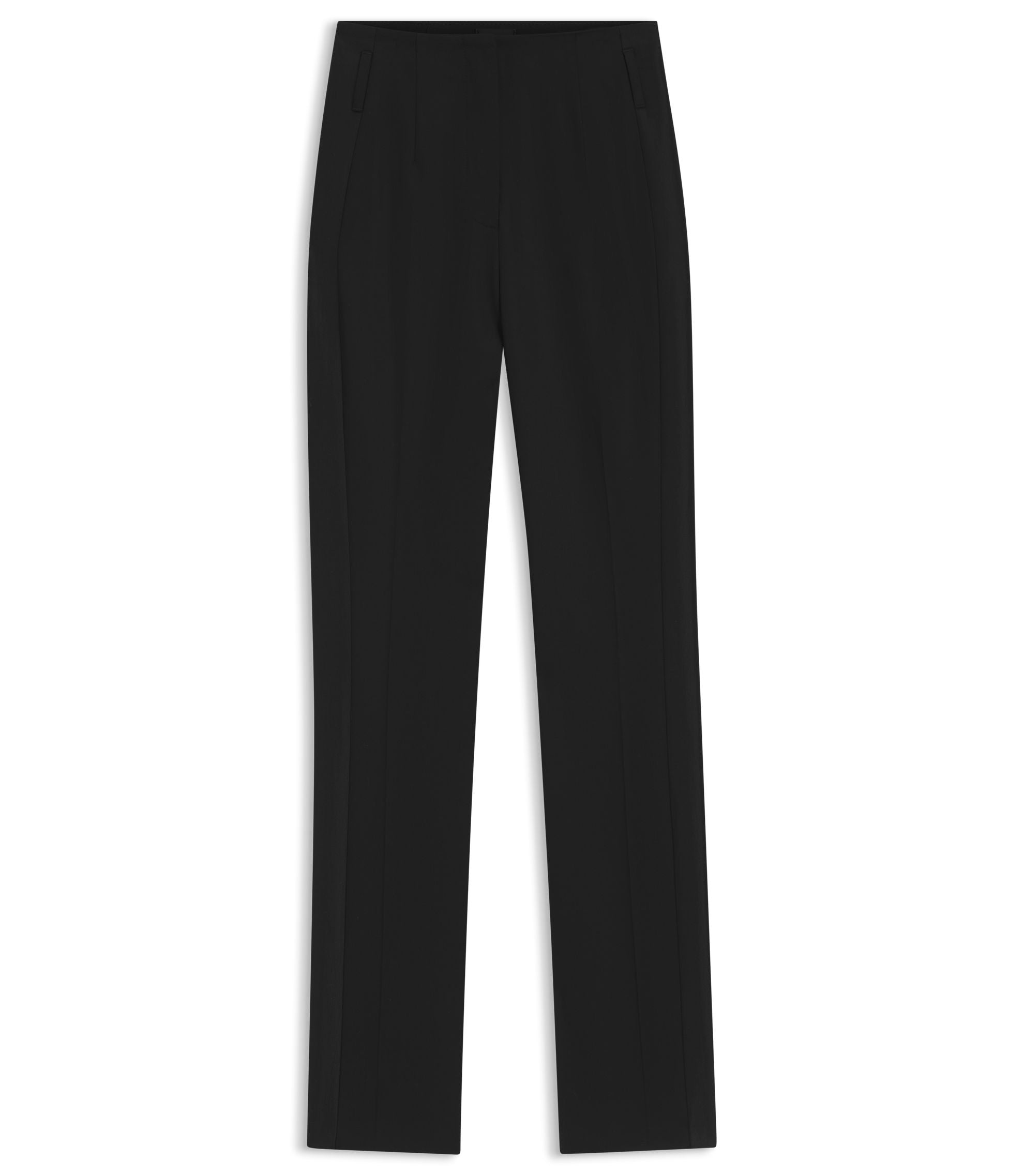 Boss Regular Fit Tuxedo Trousers In Virgin Wool Twill Black Women's