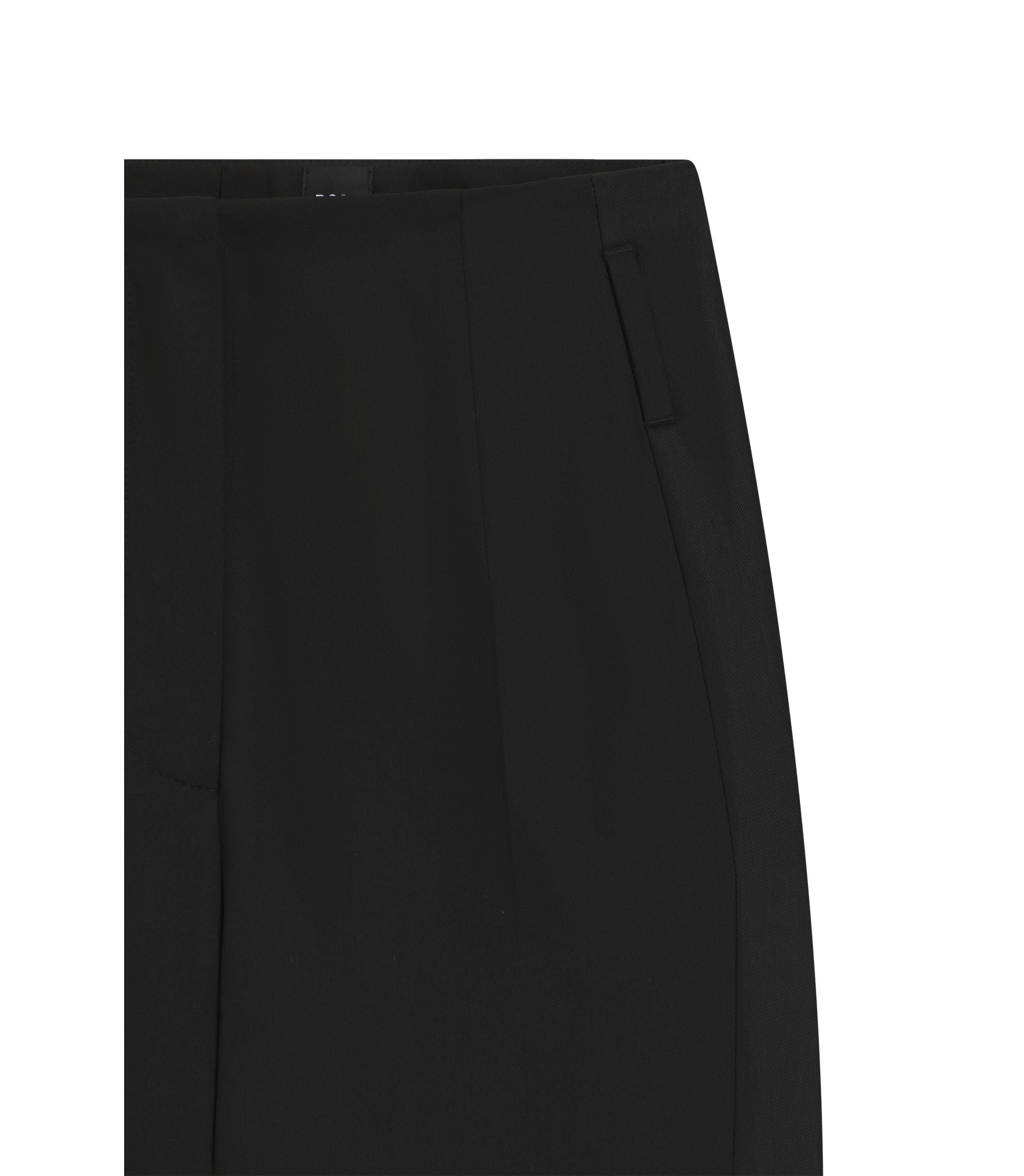Boss Regular Fit Tuxedo Trousers In Virgin Wool Twill Black Women's