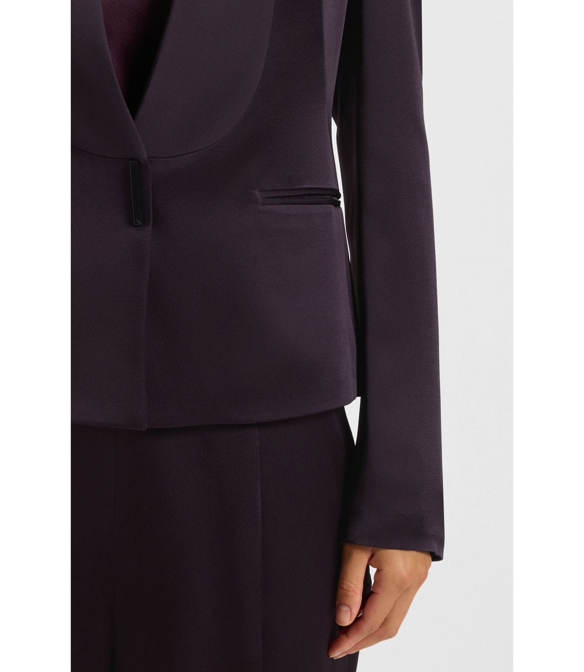 Boss Regular Fit Tuxedo Blazer With Shawl Lapels Light Purple Women's