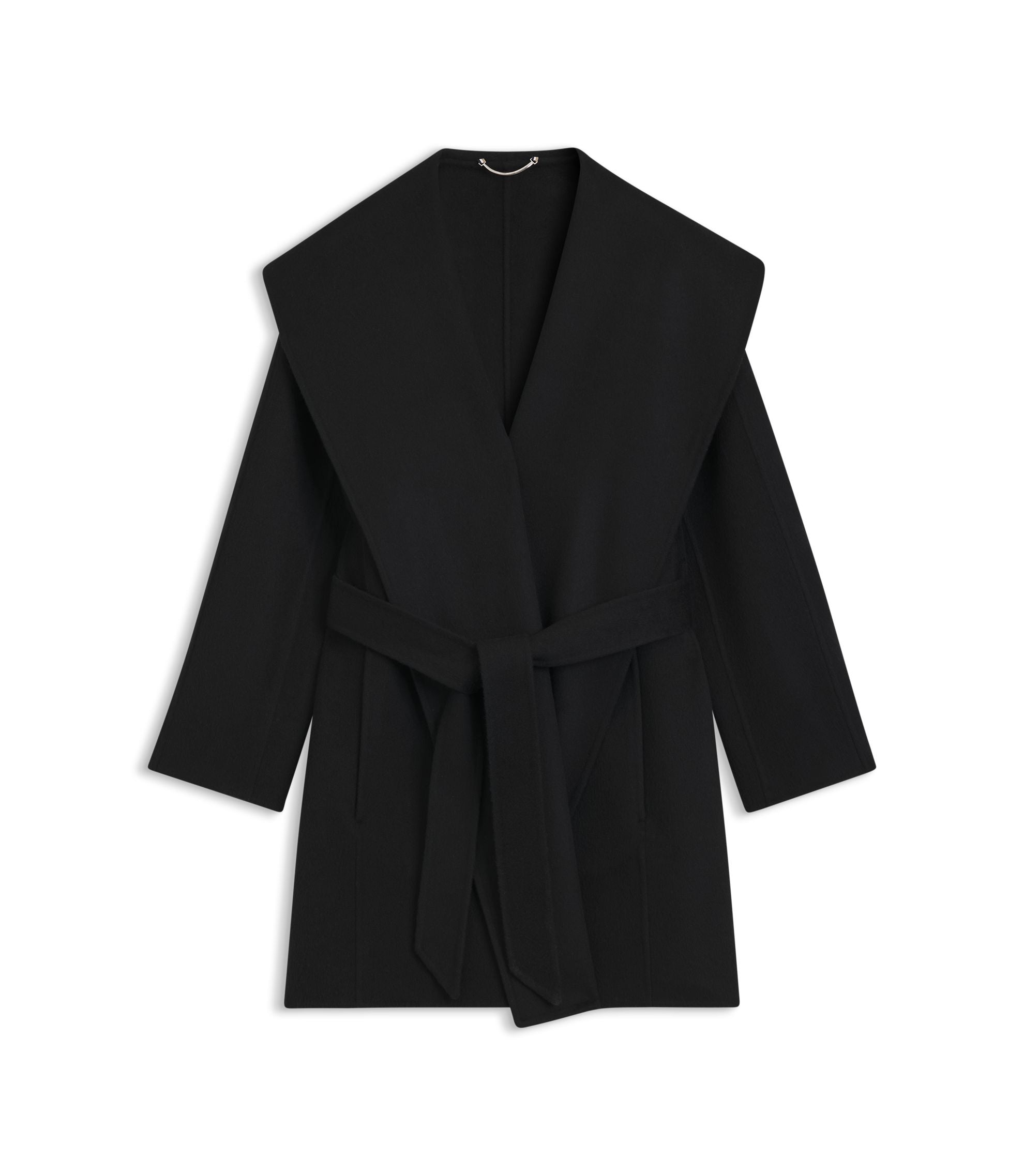 Boss Belted Coat In A Wool Blend Black Women's