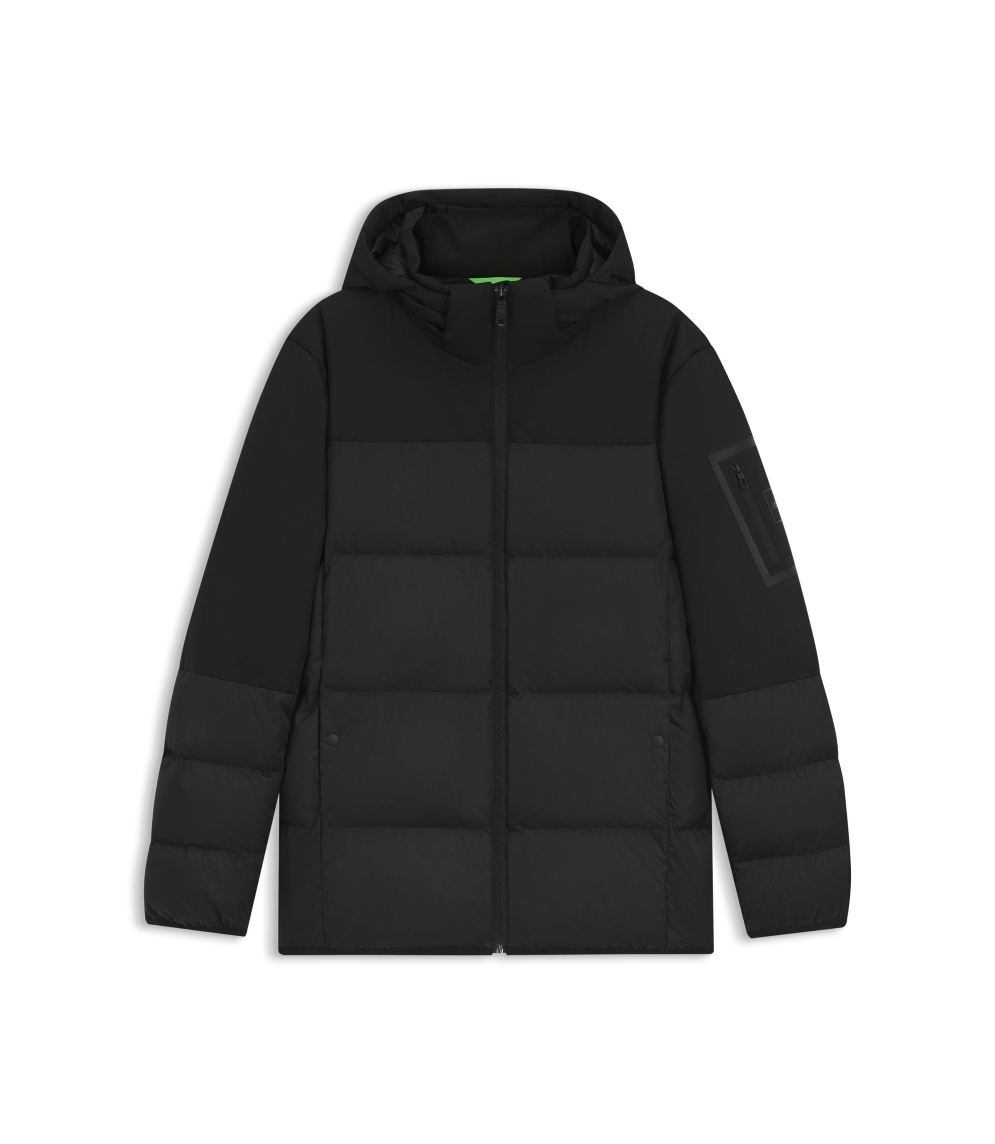Boss Water Repellent Jacket With Down Filling And Detachable Hood Black