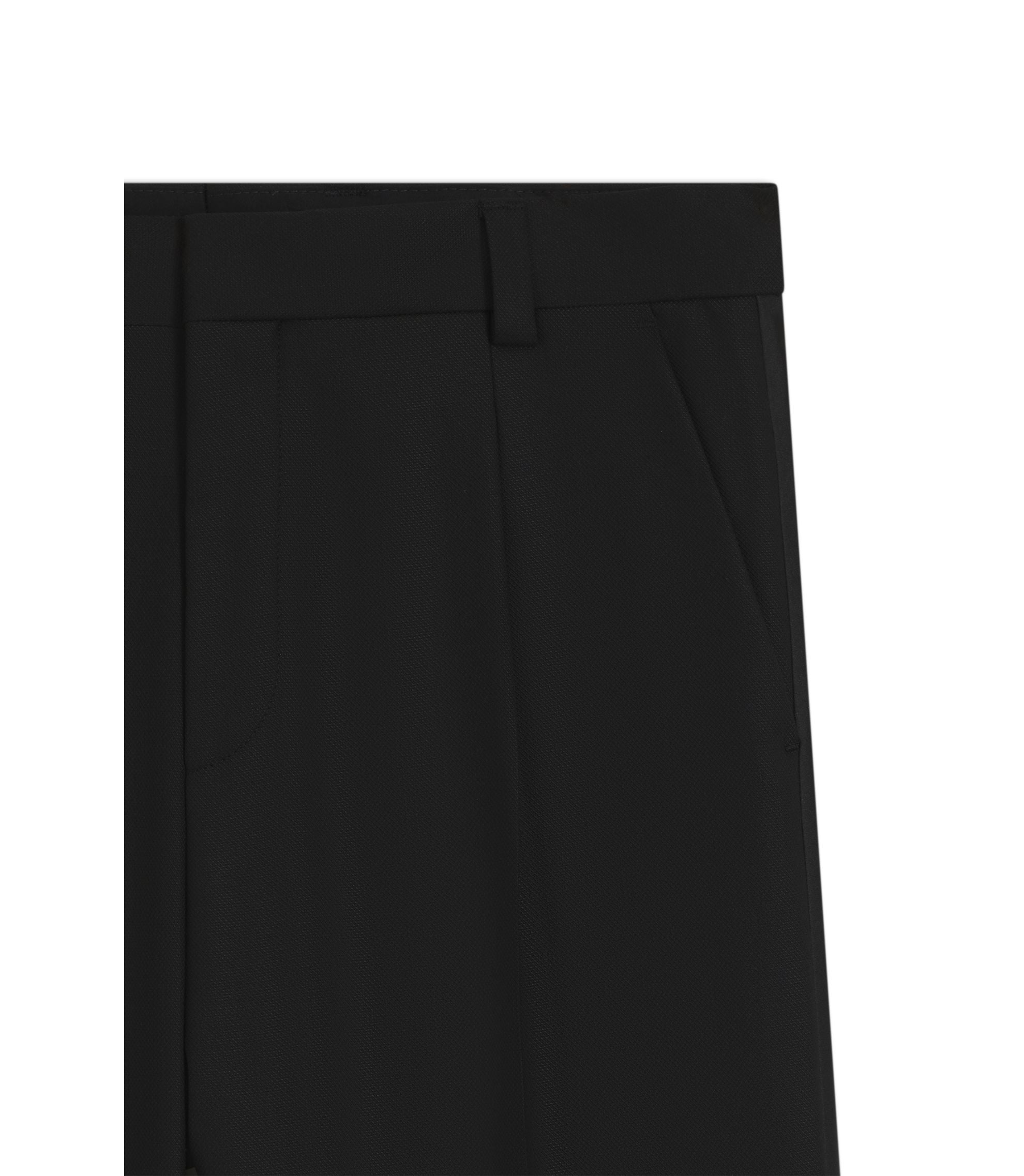 Hugo Modern Fit Trousers In Stretch Dobby Black