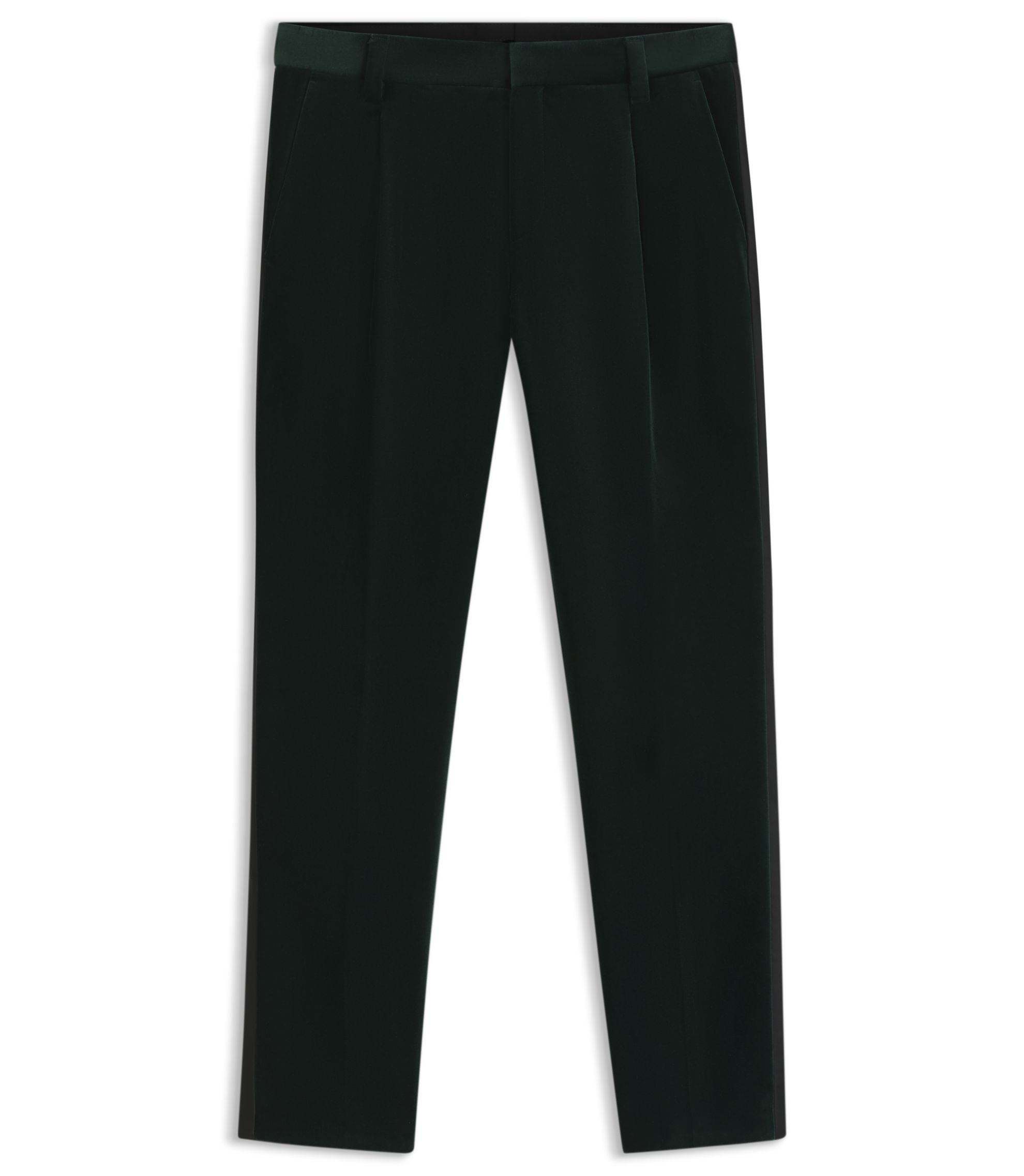 Hugo Slim Fit Trousers In Cotton Velvet Light Green