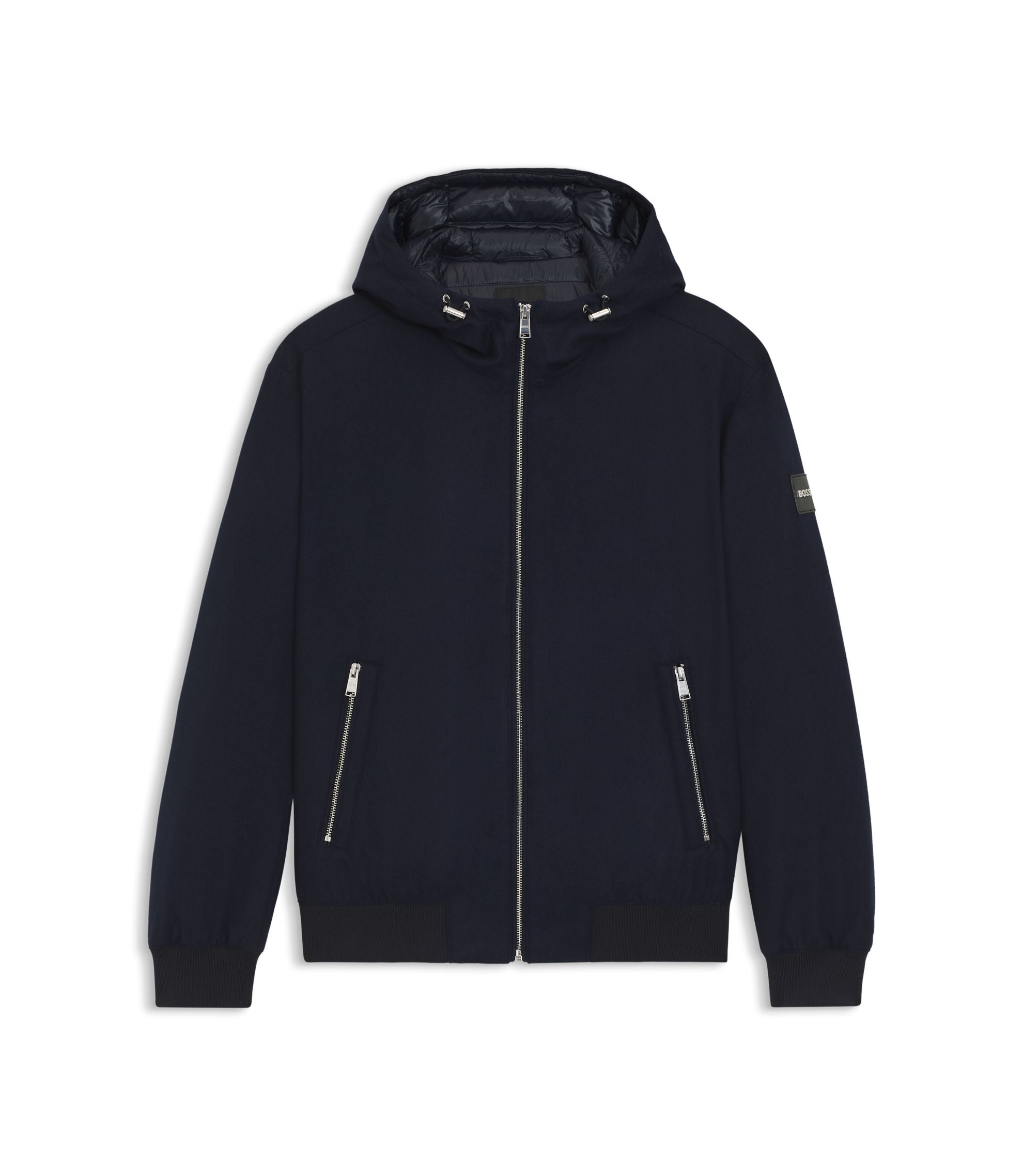Boss Performance Flannel Jacket With Down Filling Dark Blue