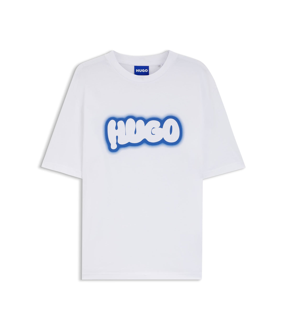 Hugo Logo Print T Shirt In Cotton Jersey White
