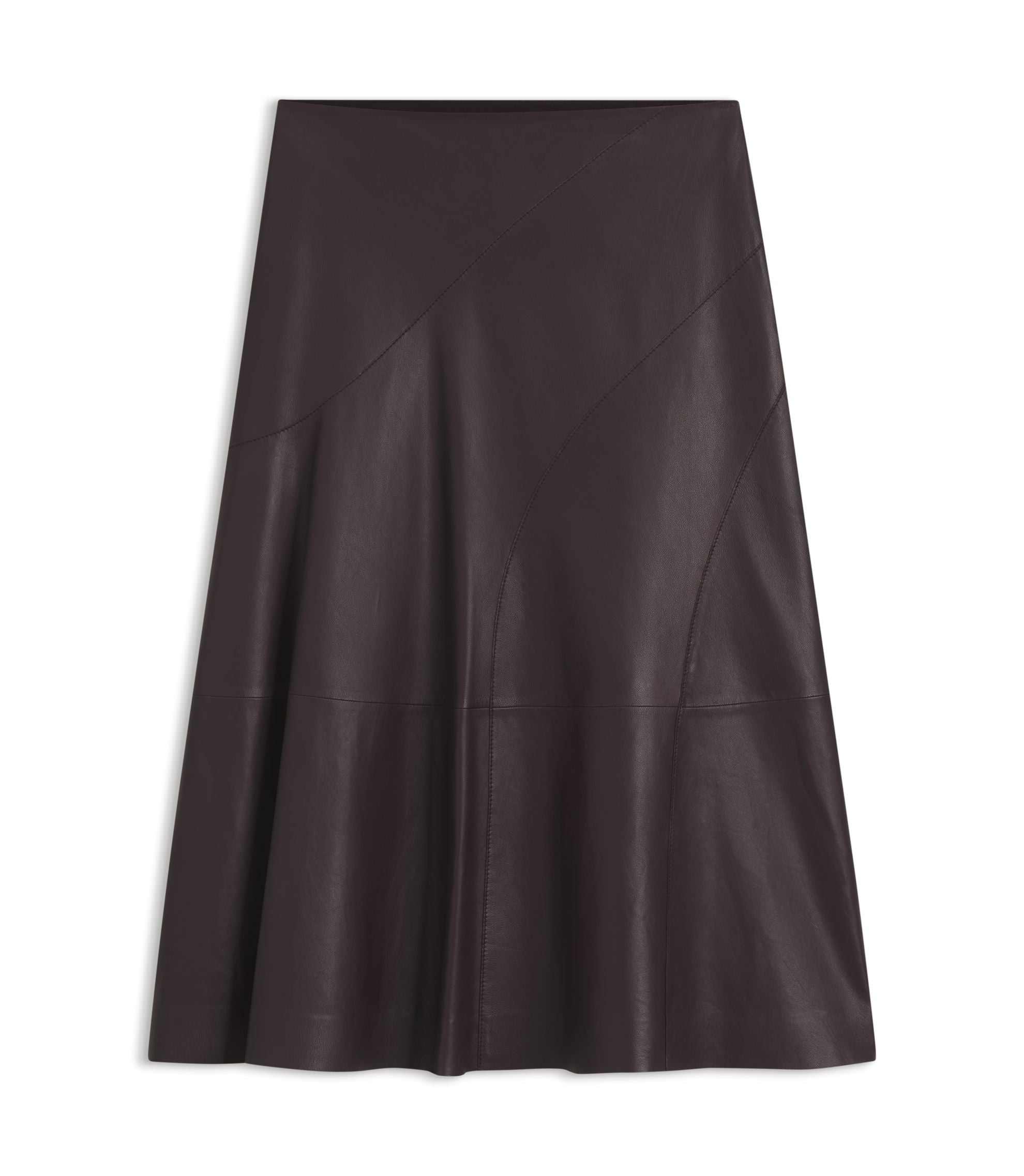Boss A Line Skirt In Nappa Leather Light Purple Women's