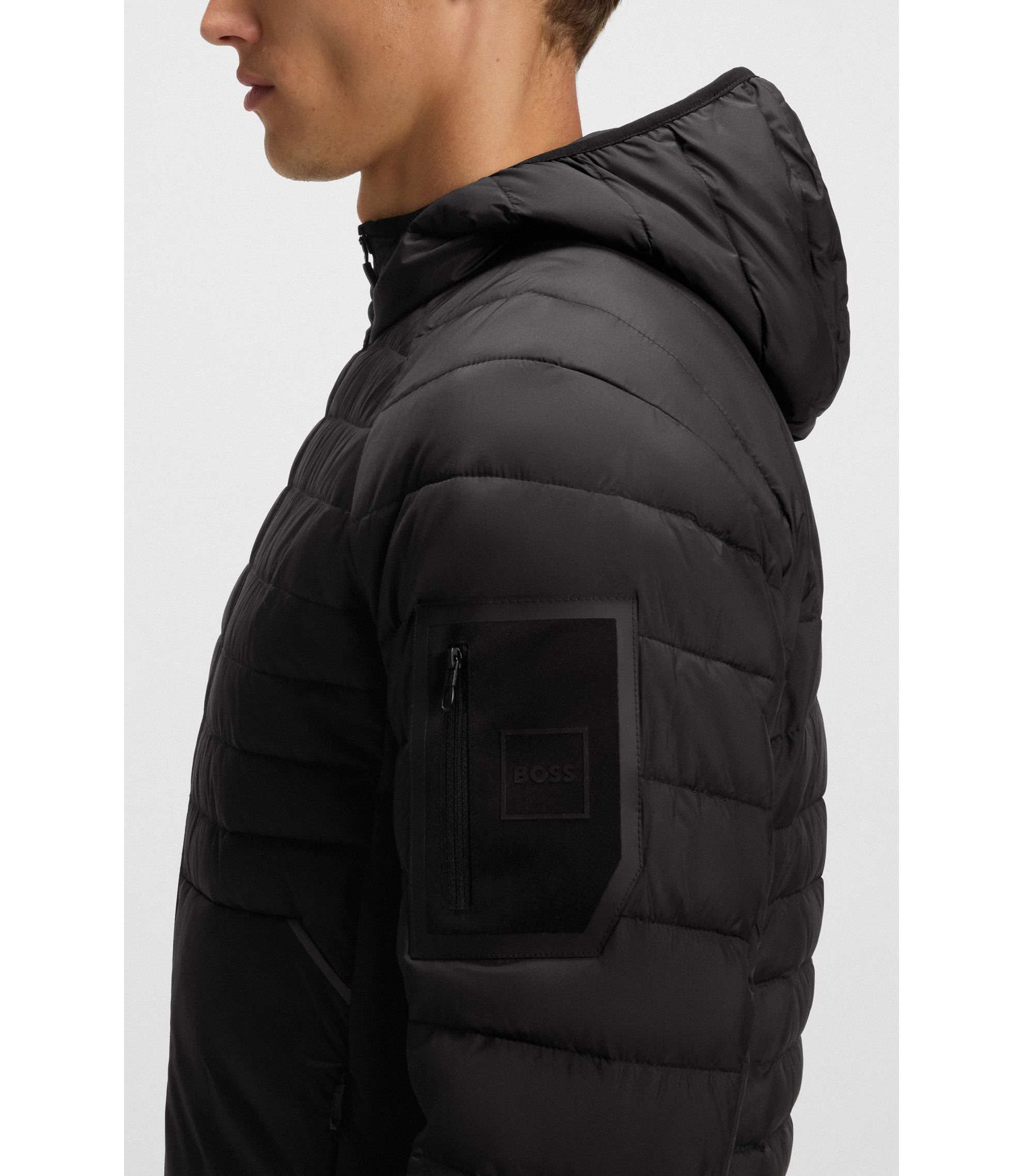 Boss Water Repellent Jacket With Decorative Reflective Details Black