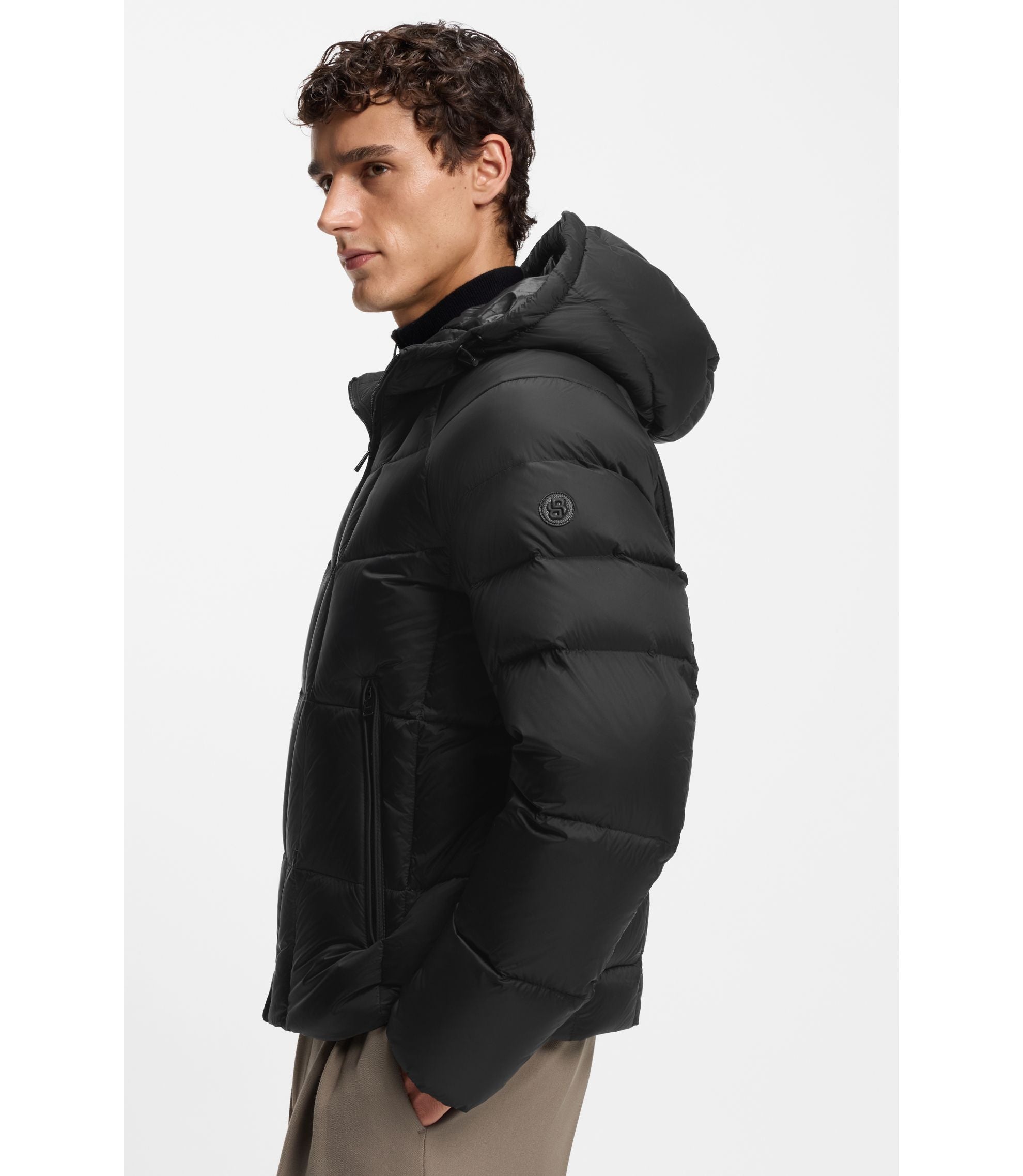 Boss Taffeta Jacket With Water Repellent Finish Black