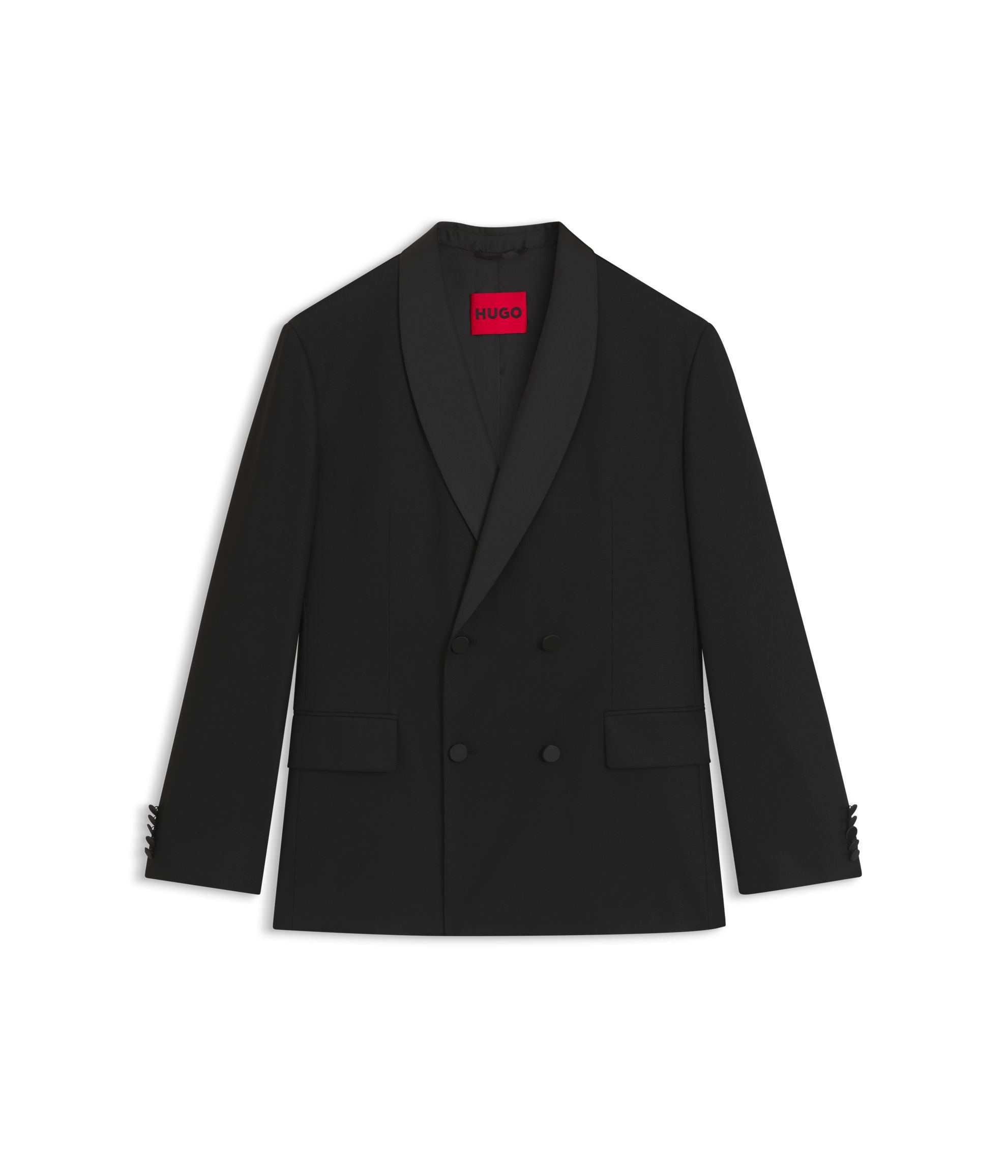 Hugo Modern Fit Tuxedo Jacket With Shawl Lapels Black