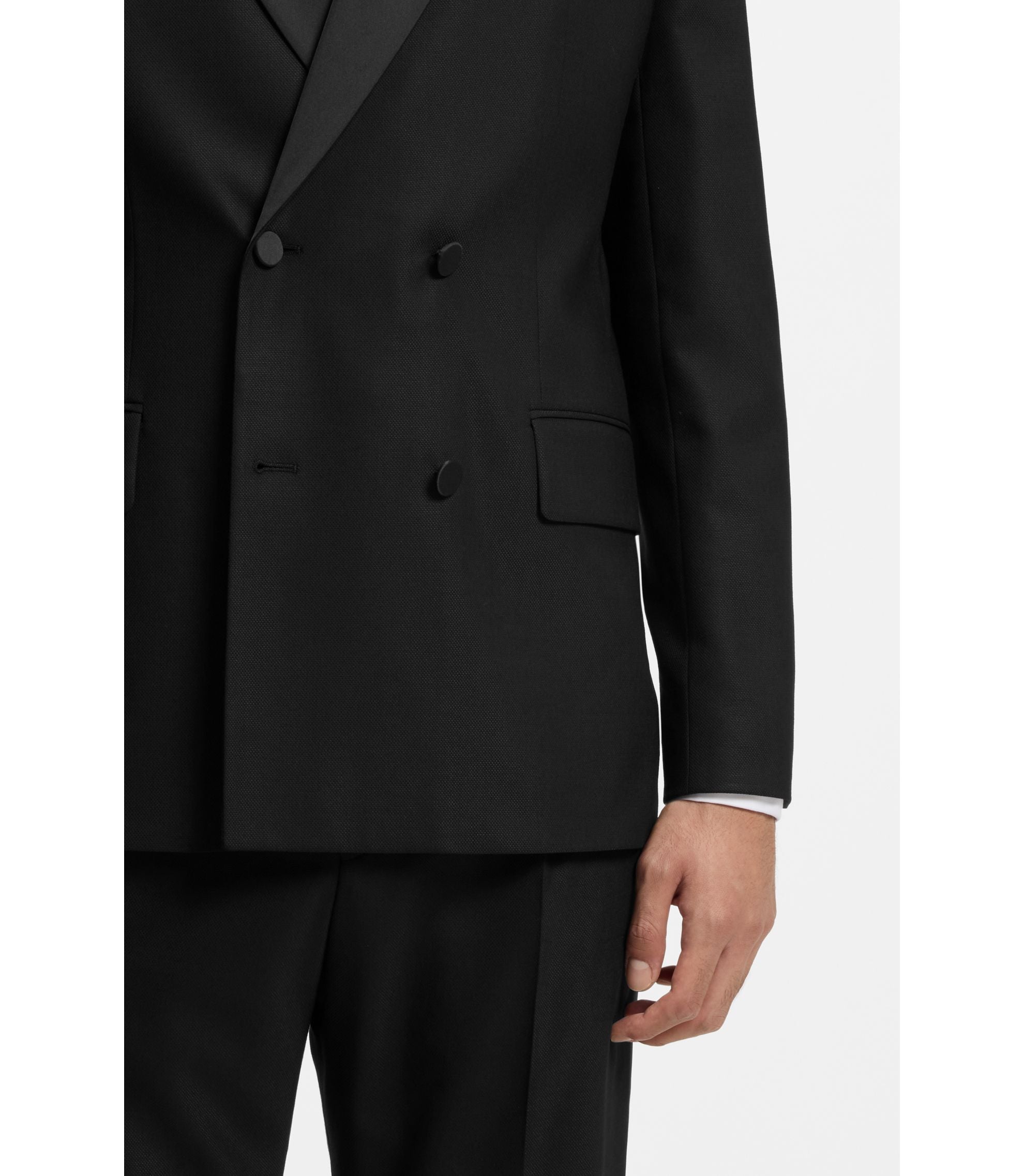 Hugo Modern Fit Tuxedo Jacket With Shawl Lapels Black