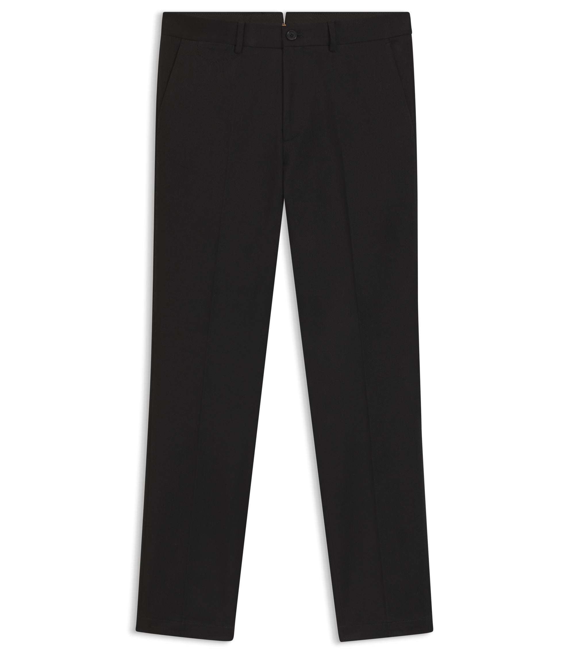 Boss Slim Fit Pants In Cotton Cashmere And Stretch Black