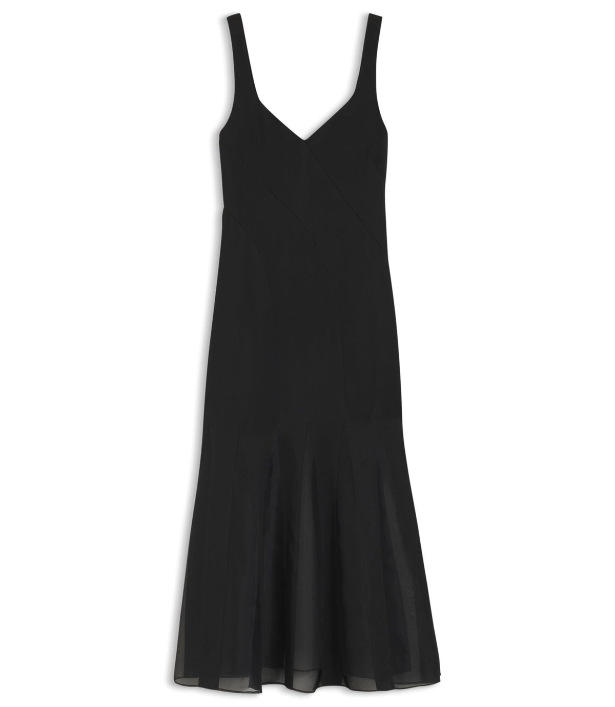 Boss Satin Slip Dress With Organza Inserts Black Women's