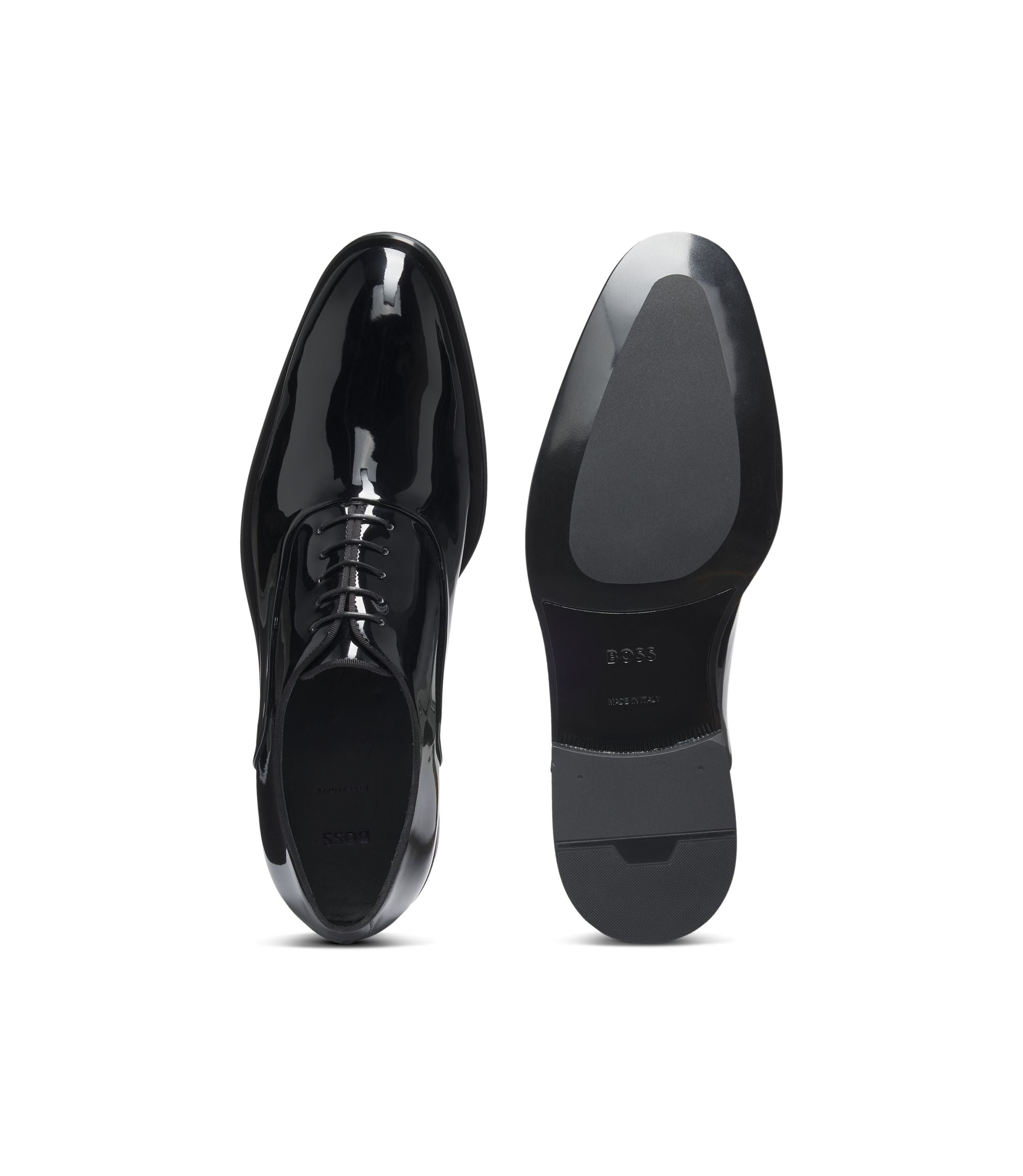 Boss Oxford Shoes In Patent Leather Black Black