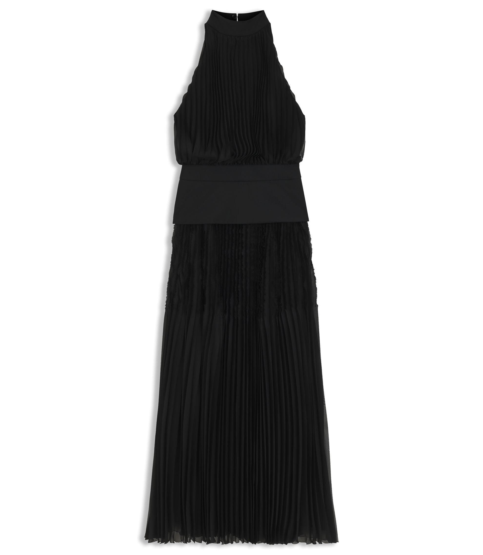 Boss Pliss Dress With Plain Insert Black Women's