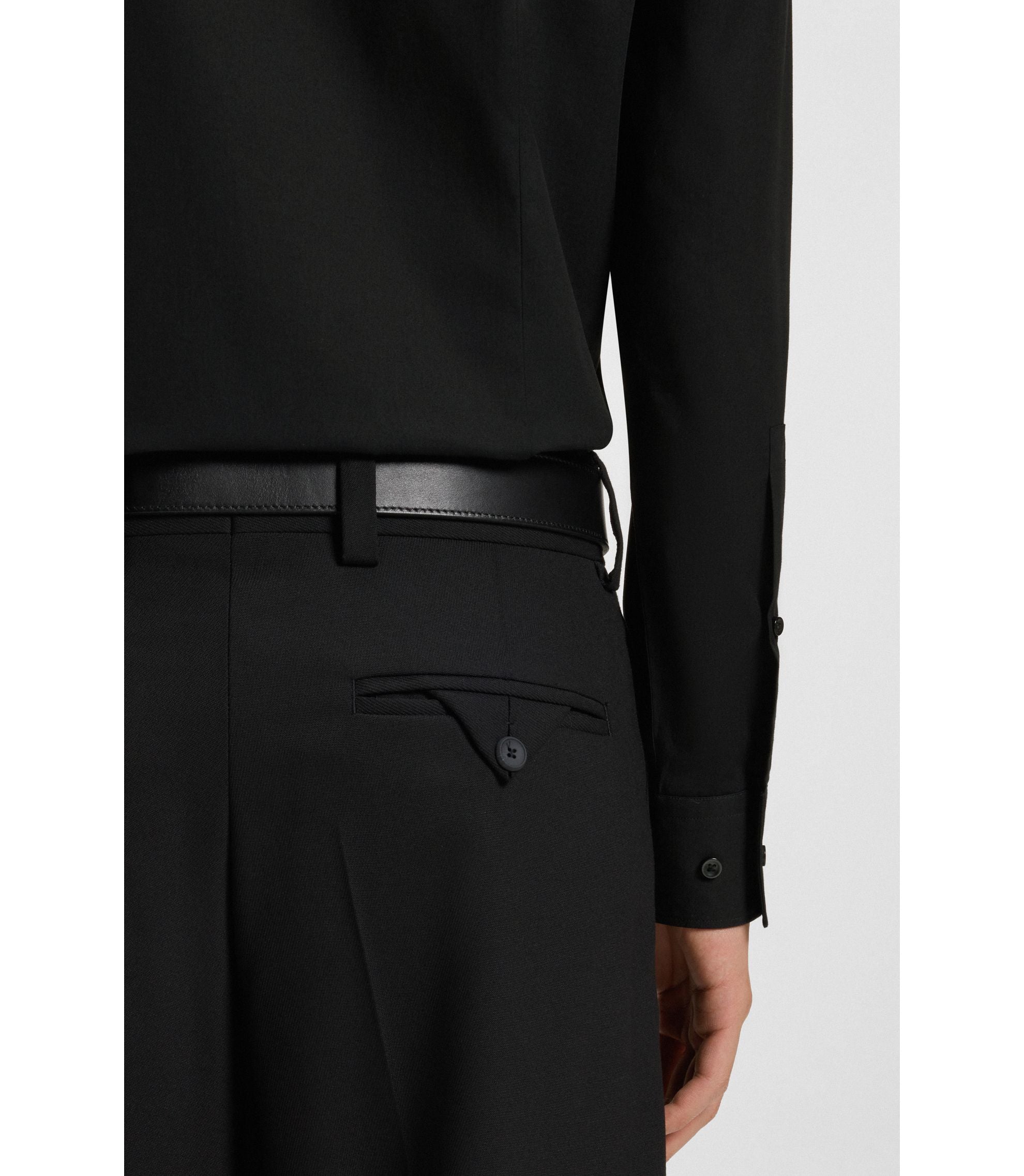 Hugo Easy Iron Slim Fit Shirt In Cotton Poplin Black