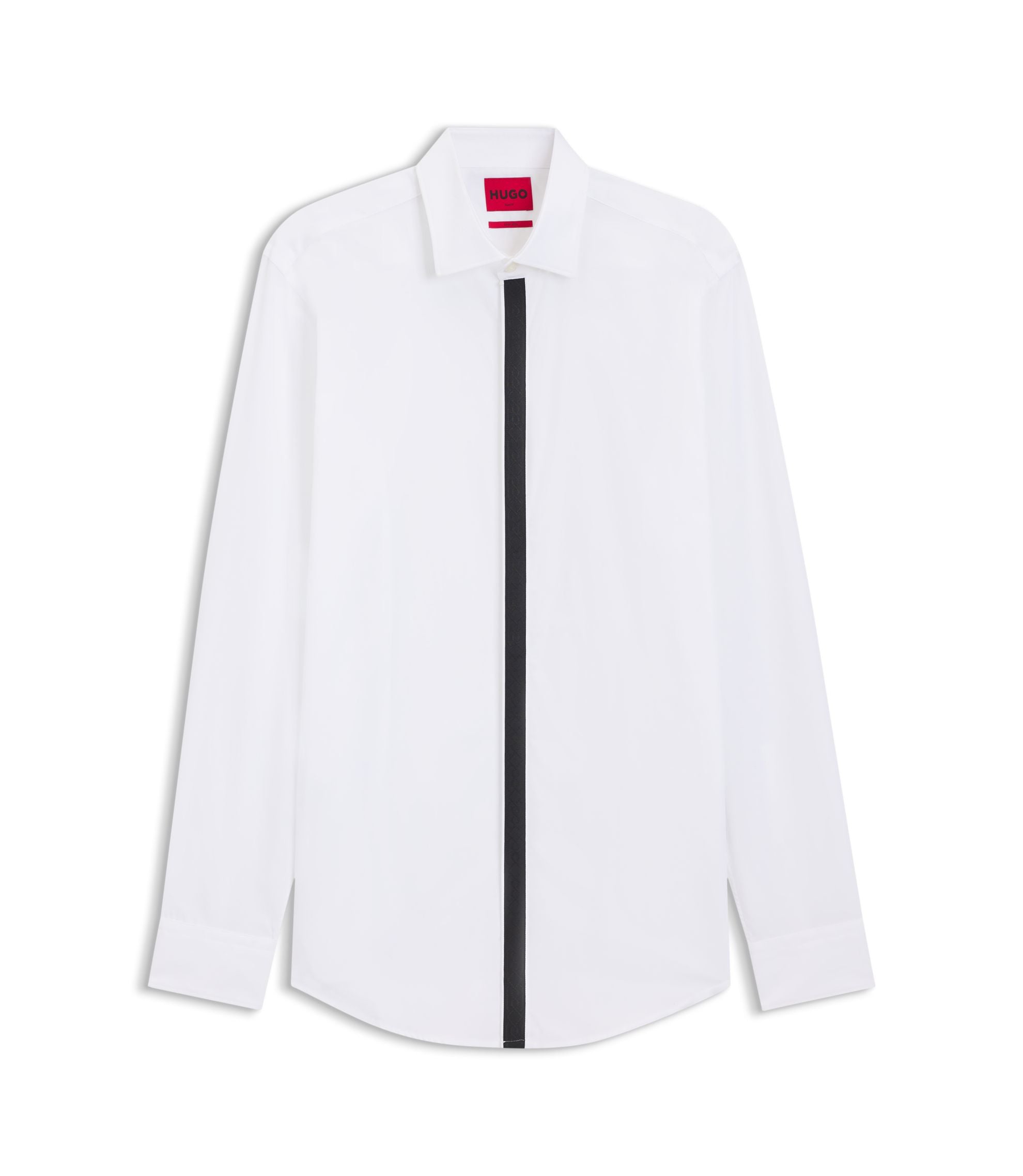 Hugo Easy Iron Slim Fit Shirt In Cotton Poplin White