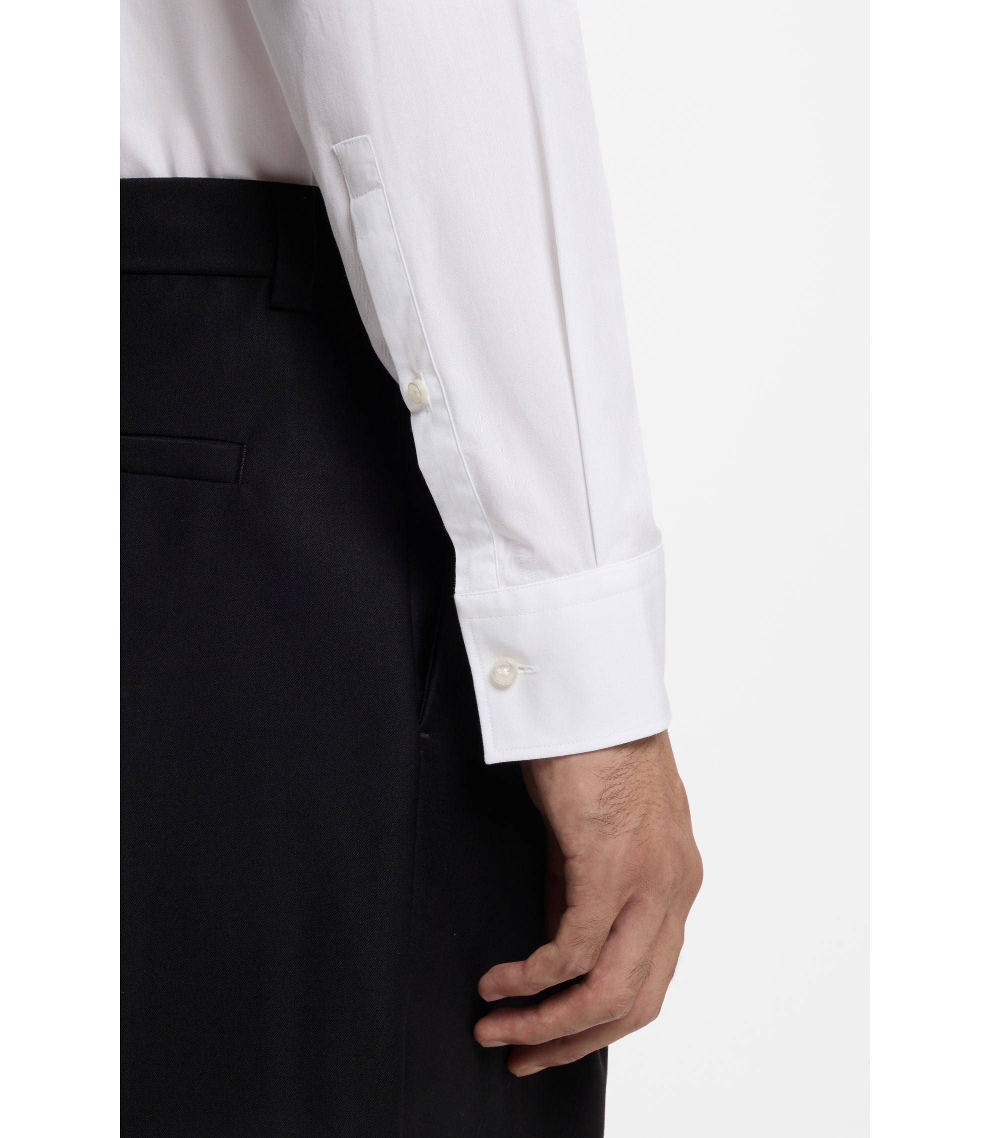 Hugo Easy Iron Slim Fit Shirt In Cotton Poplin White
