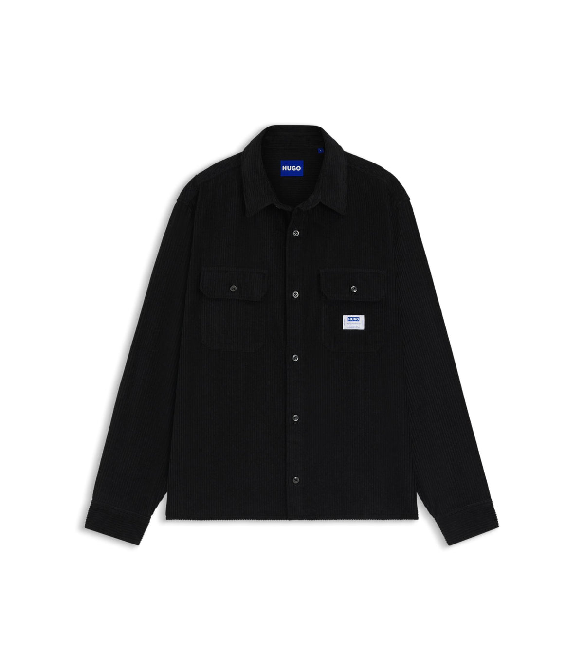 Hugo Oversized Fit Shirt In Cotton Corduroy Black