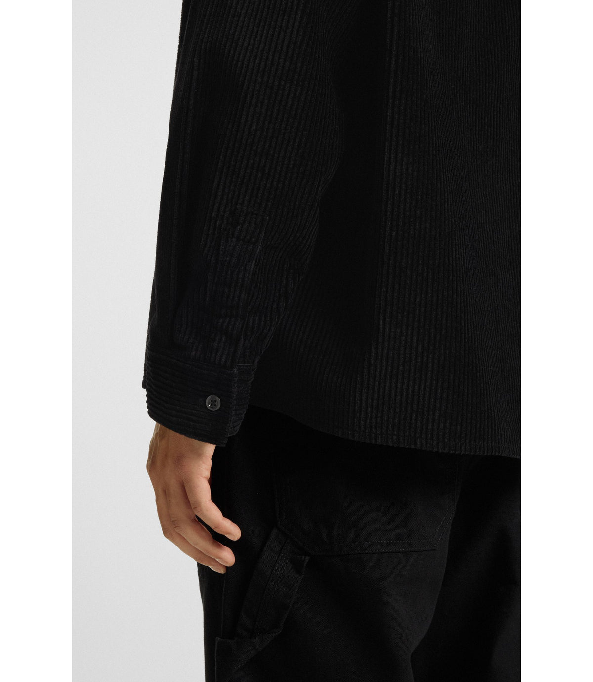 Hugo Oversized Fit Shirt In Cotton Corduroy Black