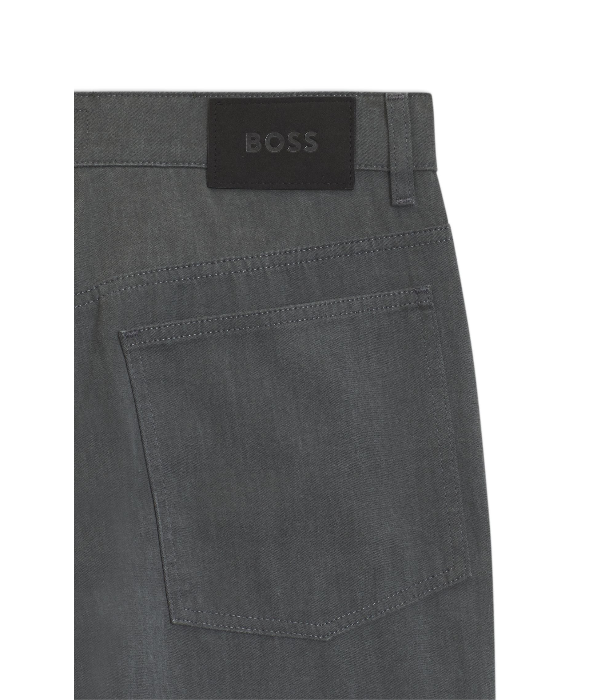Boss Jeans In Melange Cotton Denim Grey