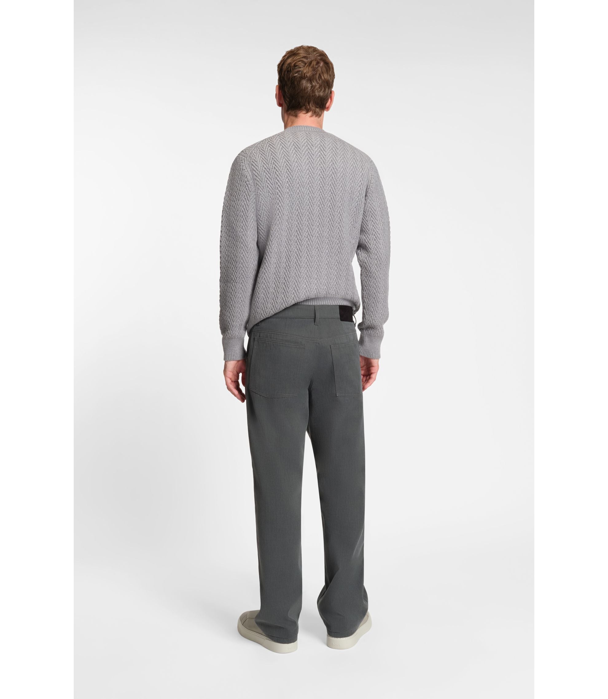 Boss Jeans In Melange Cotton Denim Grey
