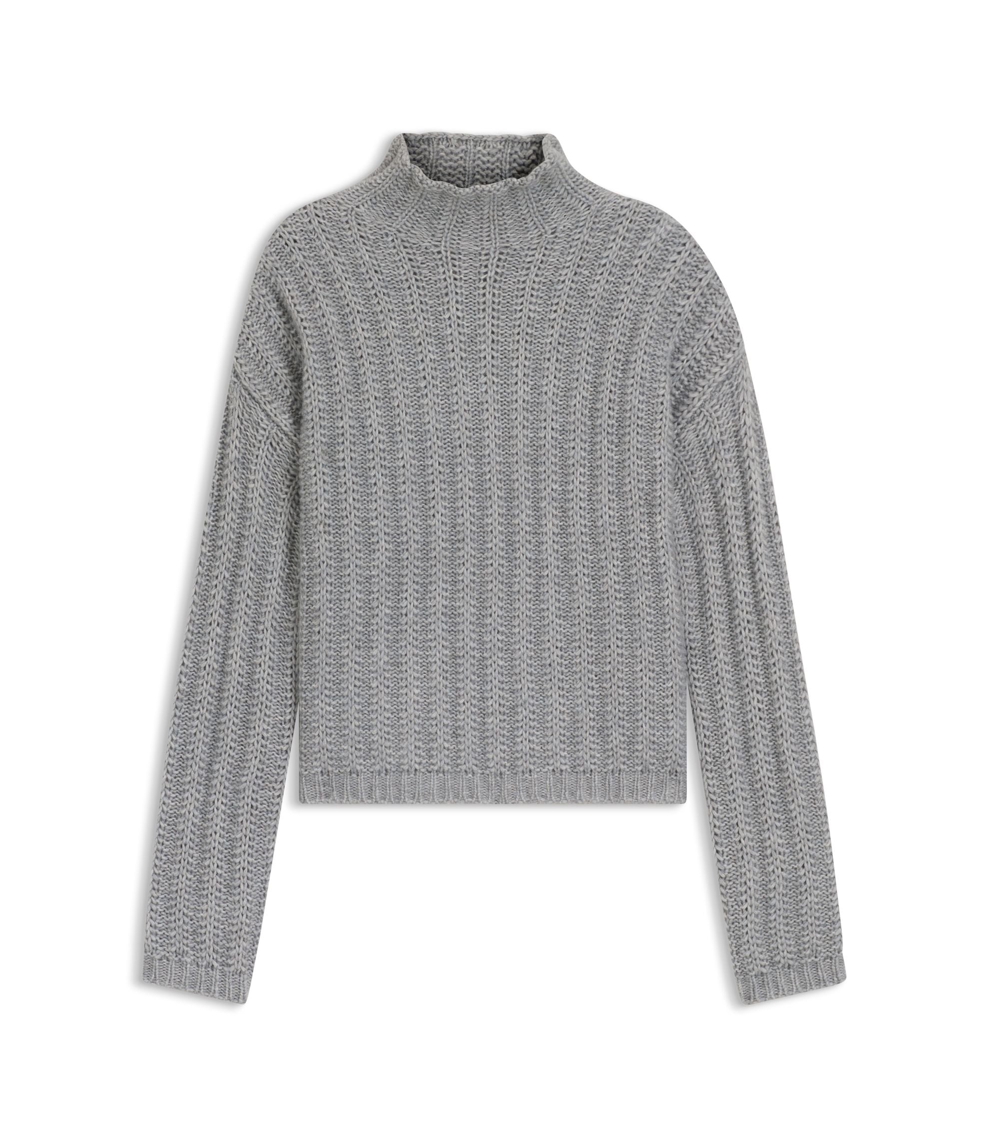 Hugo Knitted Sweater With Bold Ribbed Structure Grey Women's
