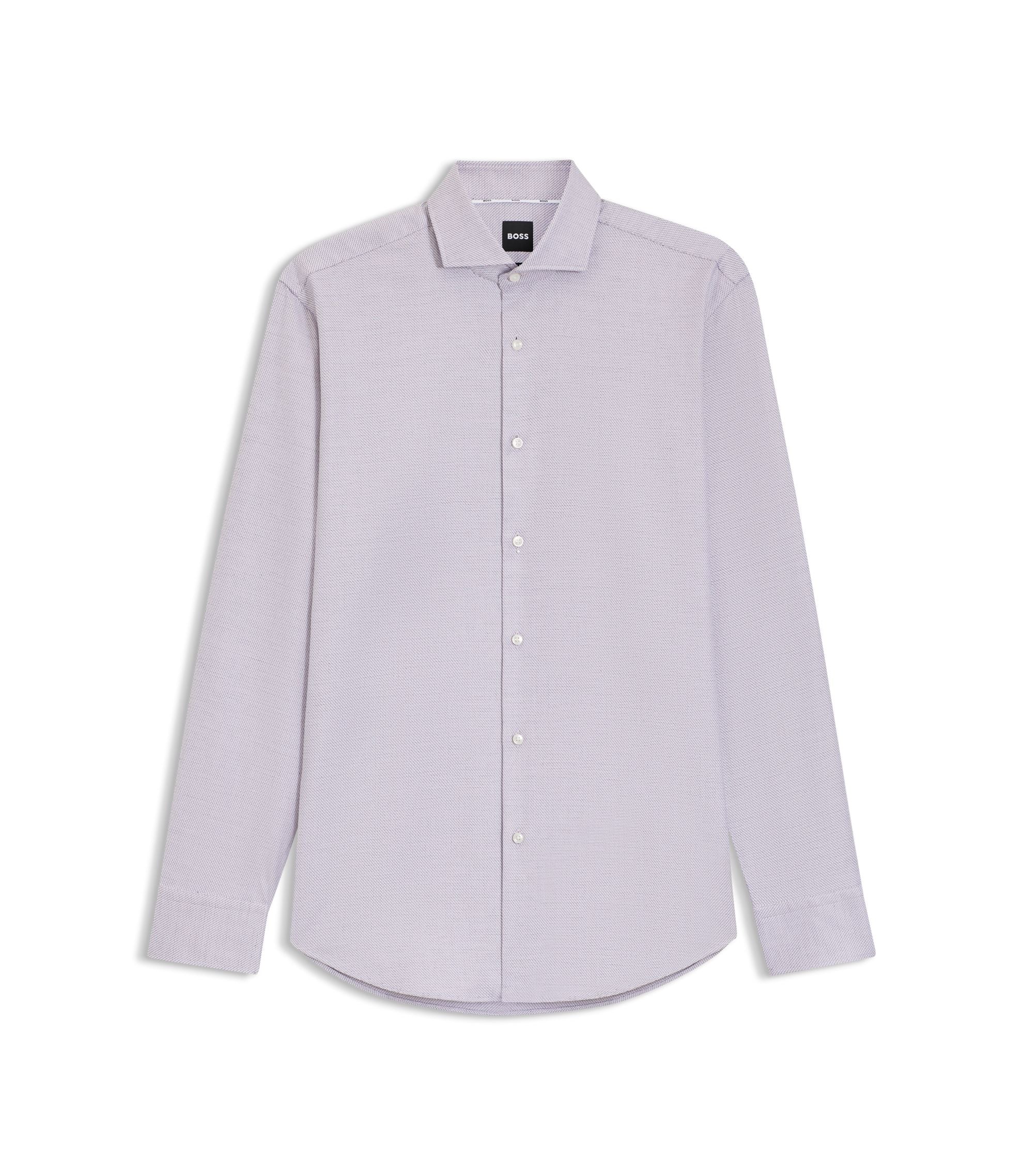 Boss Printed Regular Fit Shirt In Cotton Twill Light Pink