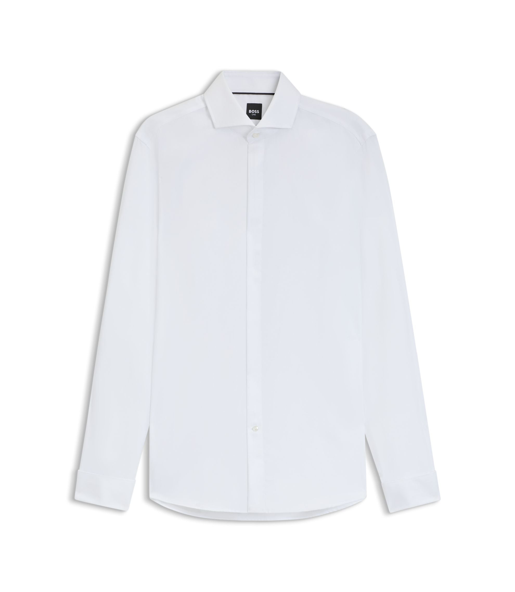 Boss Wrinkle Resistant Slim Fit Shirt In Oxford Cotton White