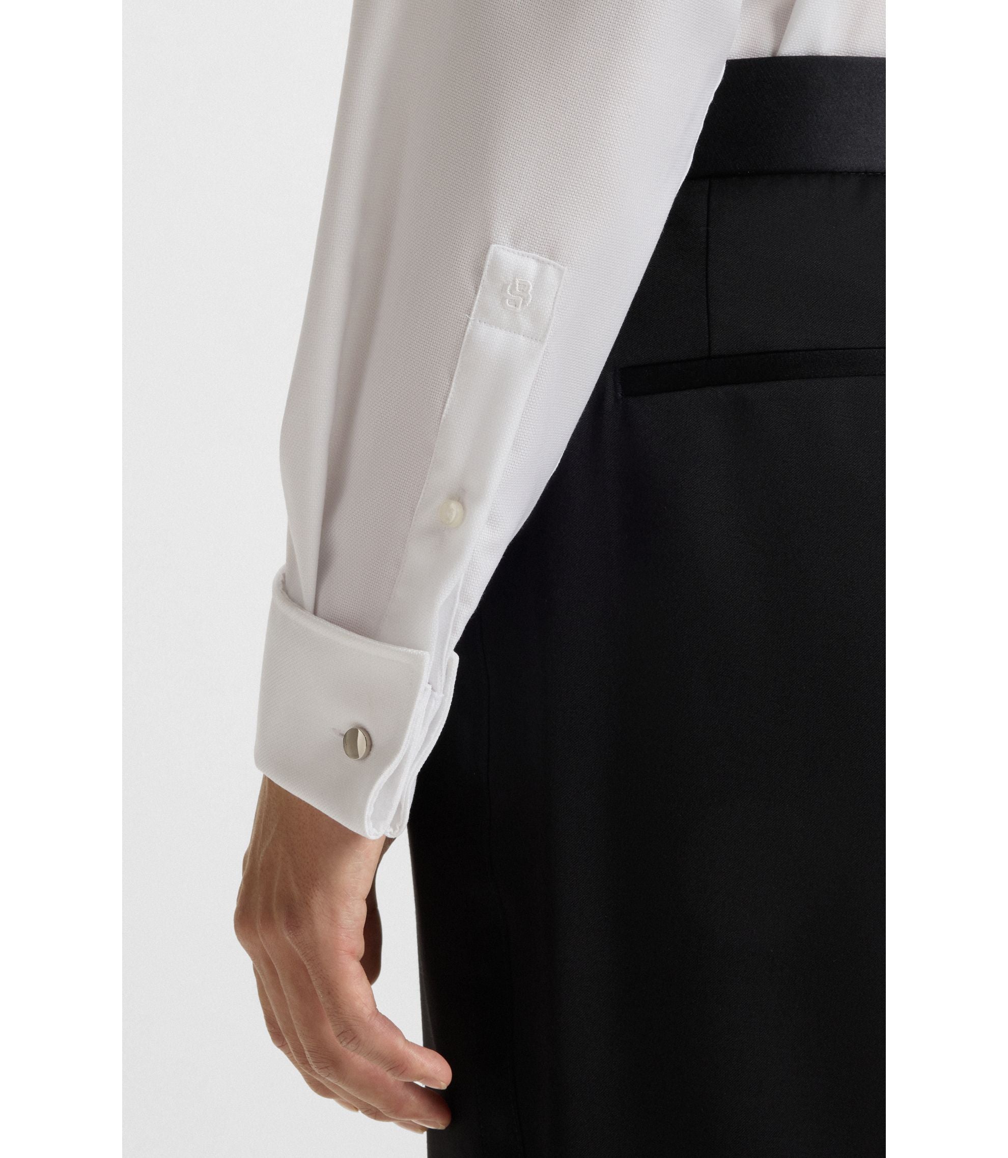 Boss Wrinkle Resistant Slim Fit Shirt In Oxford Cotton White