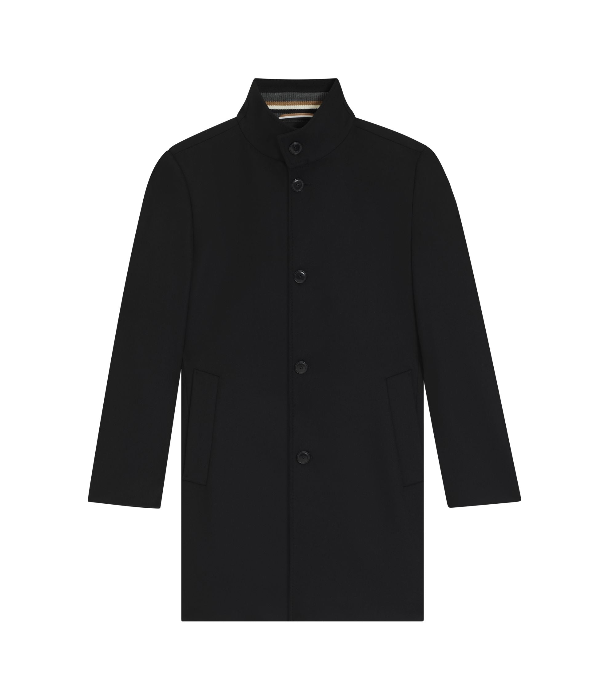 Boss Wool Cashmere Coat In A Slim Fit Black