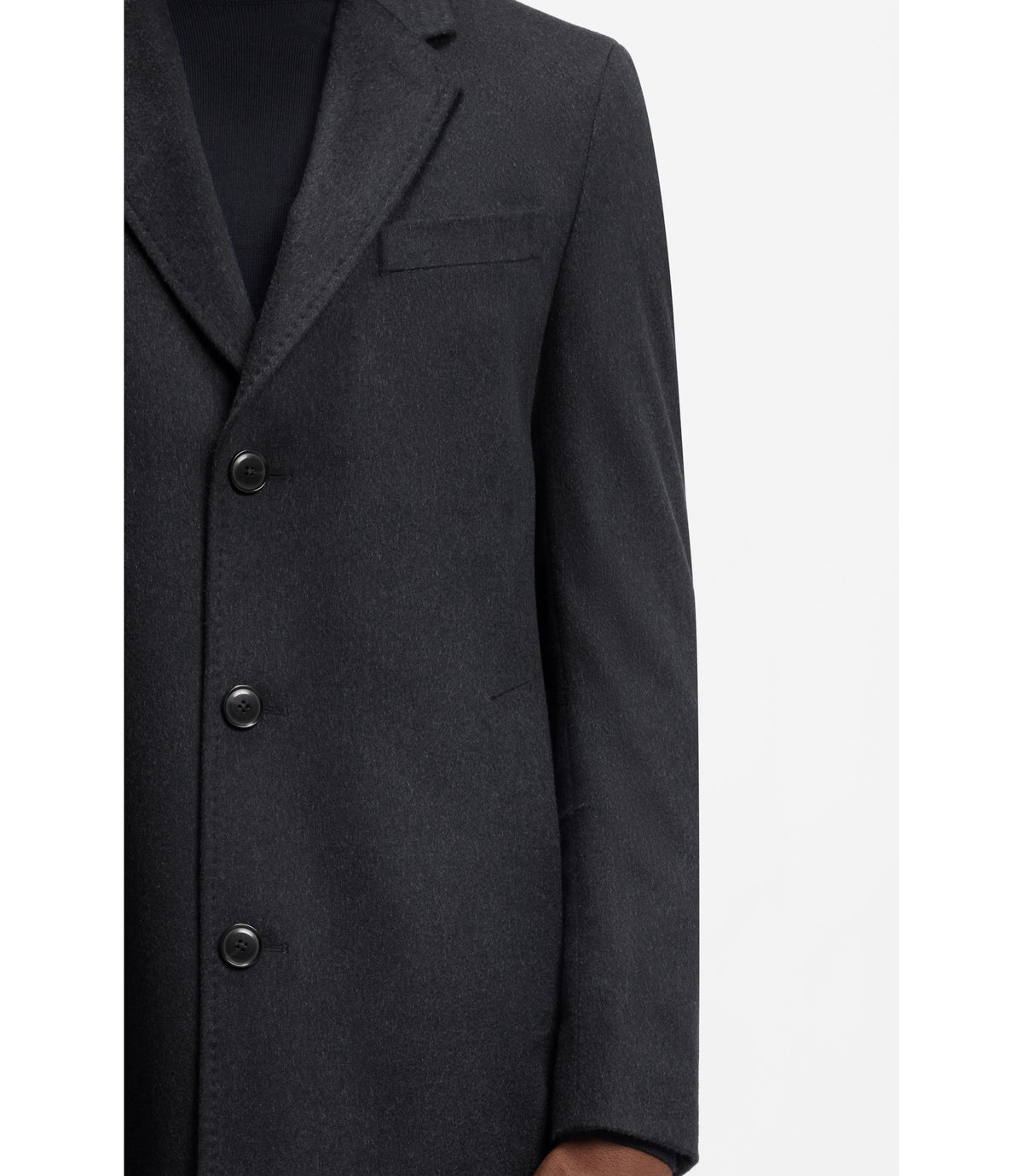 Boss Cashmere Coat In A Slim Fit Dark Blue