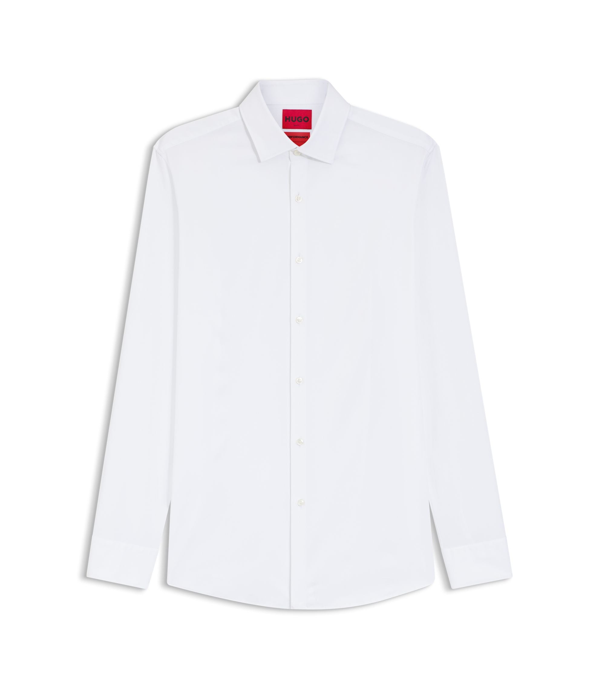 Hugo Slim Fit Shirt In Stretch Twill White