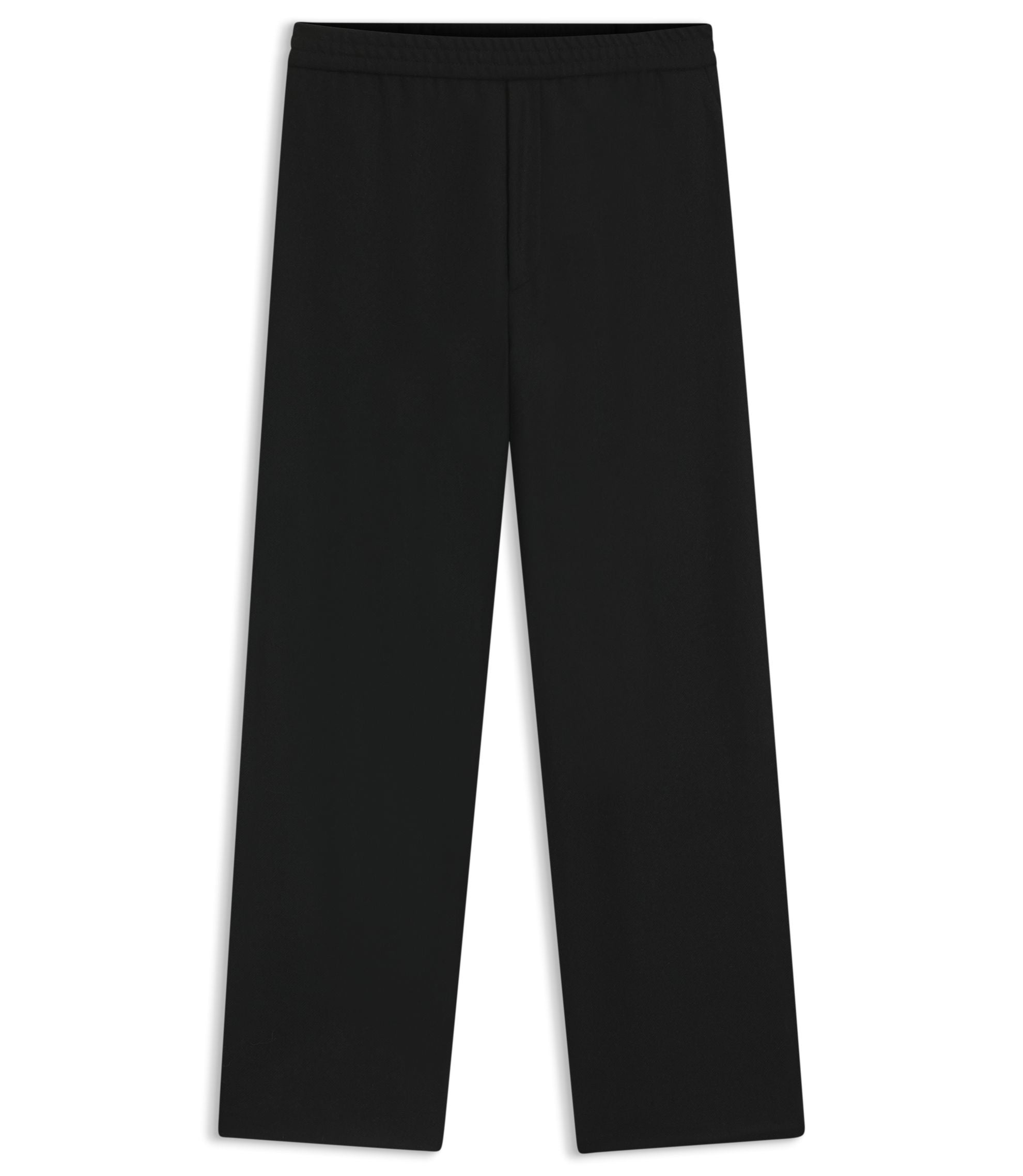 Boss Tapered Fit Trousers In A Wool Blend Black