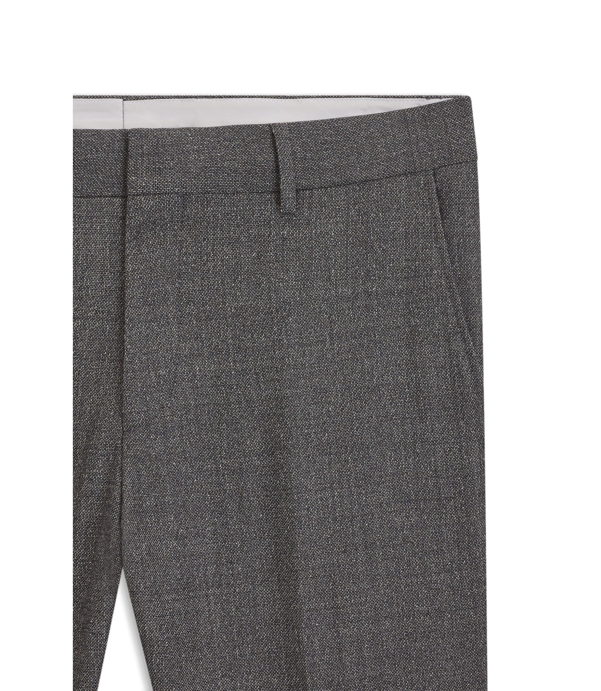 Boss Formal Trousers In Micro Patterned Virgin Wool Grey
