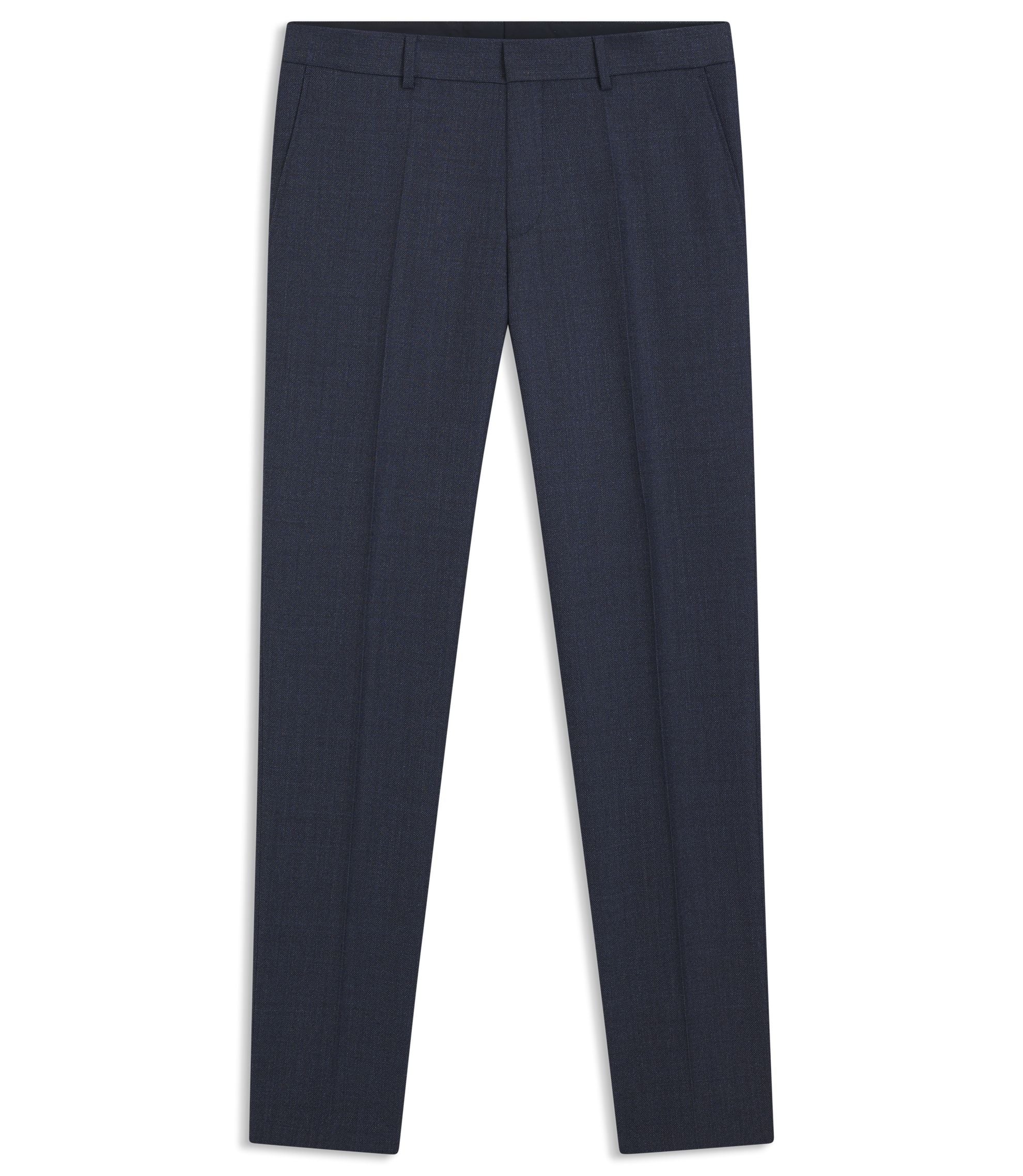 Boss Formal Trousers In Micro Patterned Virgin Wool Light Blue