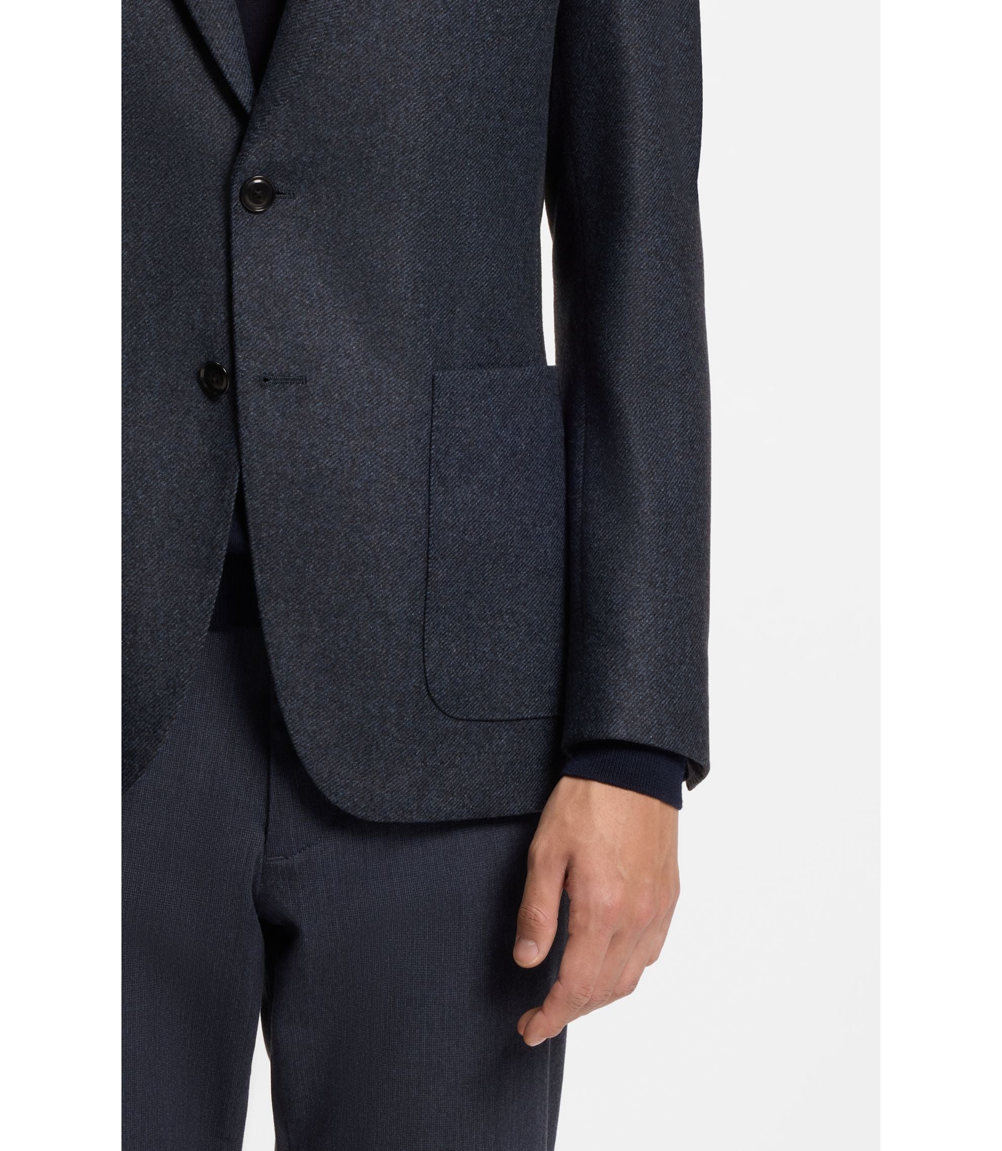 Boss Slim Fit Jacket With Integrated Bib Dark Blue