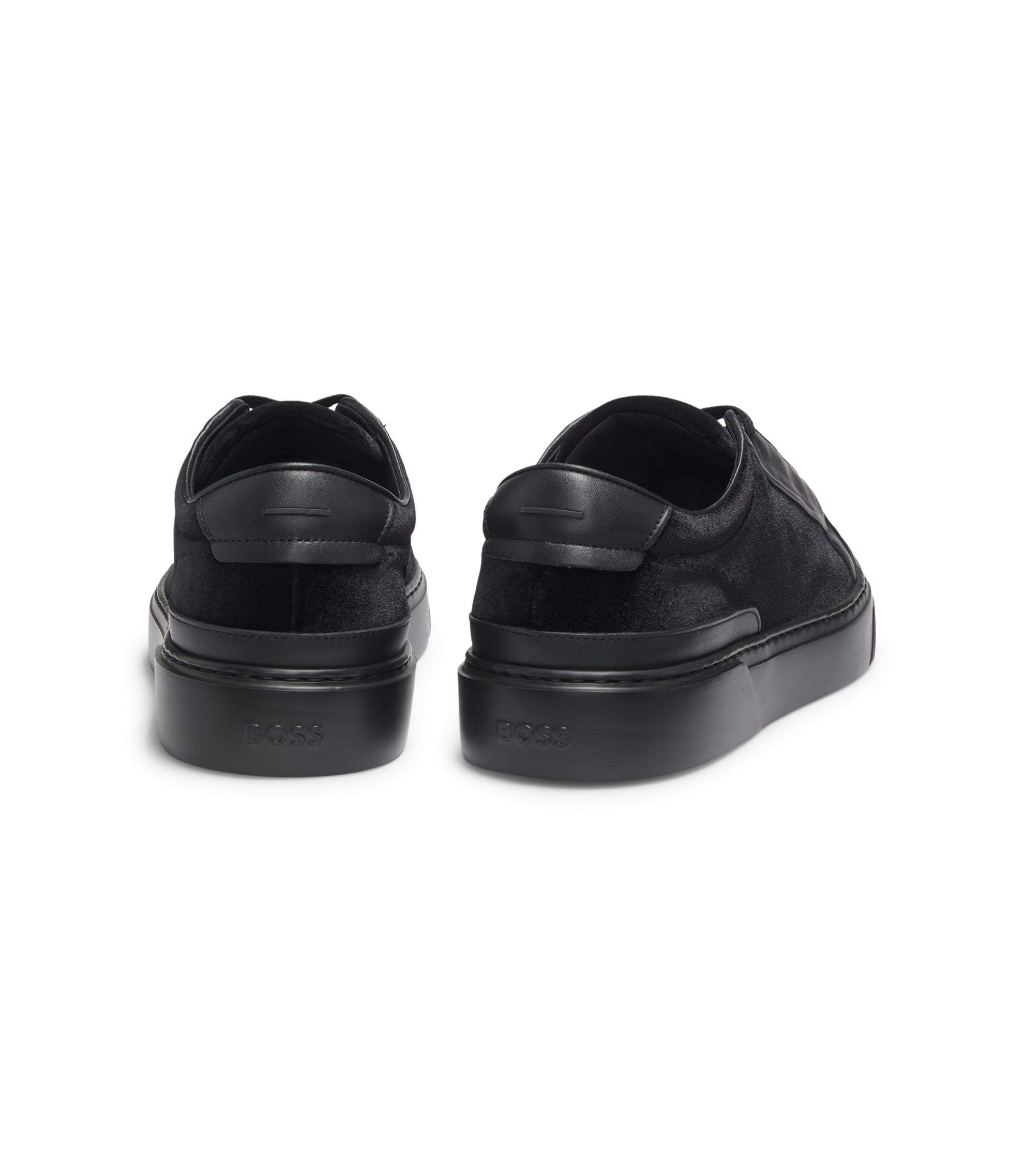 Boss Gary Trainers In Leather And Suede Black Black