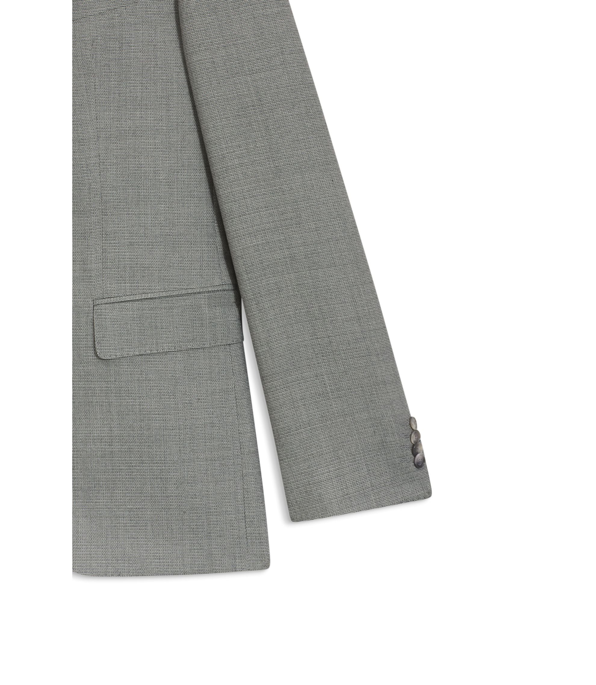 Boss Two Piece Regular Fit Suit In Patterned Stretch Cloth Silver