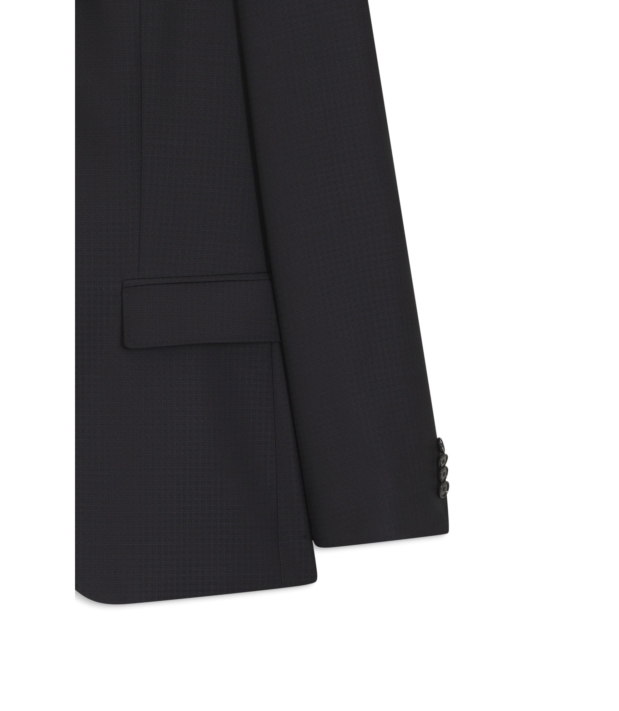 Boss Two Piece Slim Fit Suit In Patterned Virgin Wool Dark Blue