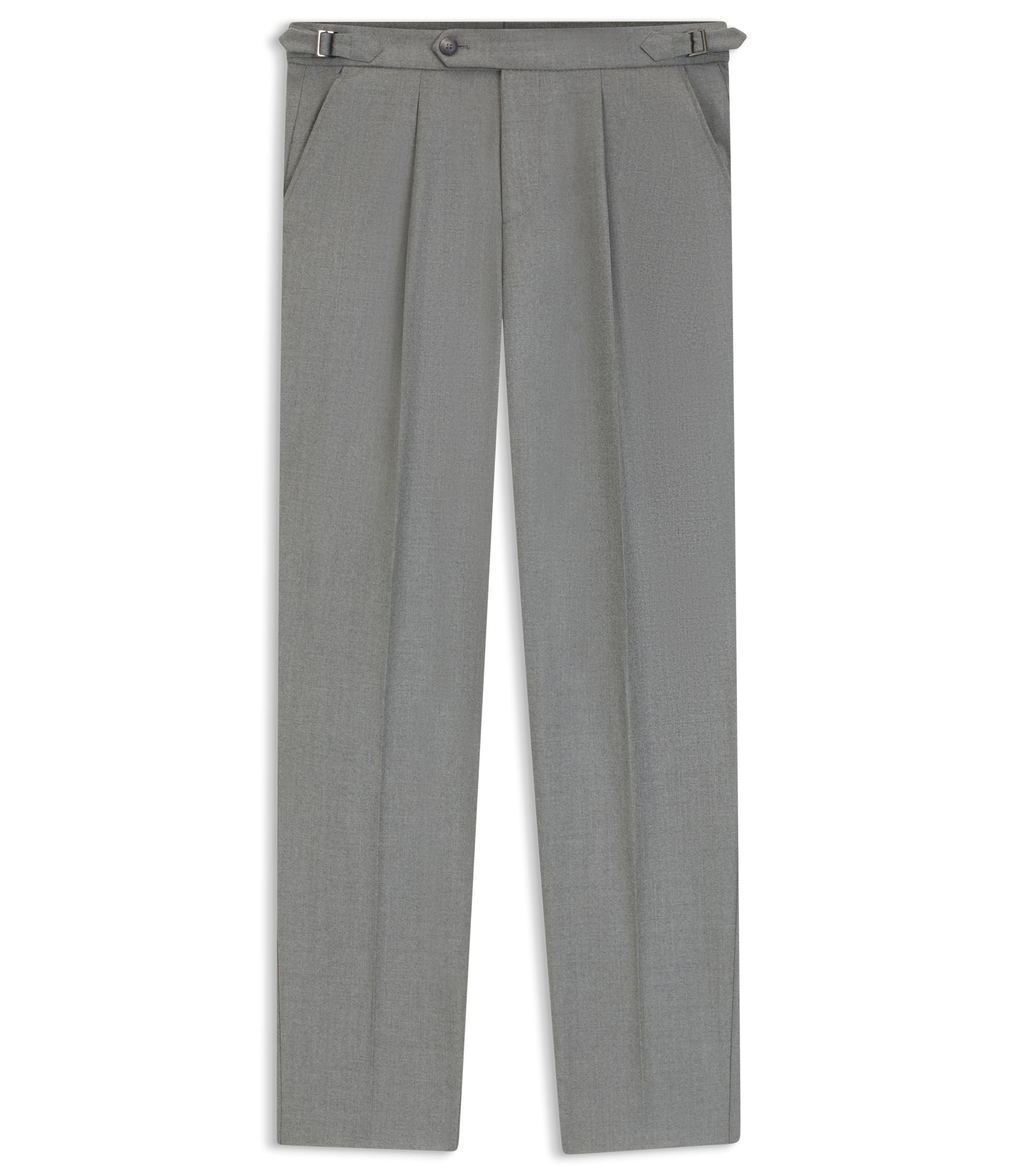 Boss Melange Tapered Fit Trousers In Virgin Wool Silver