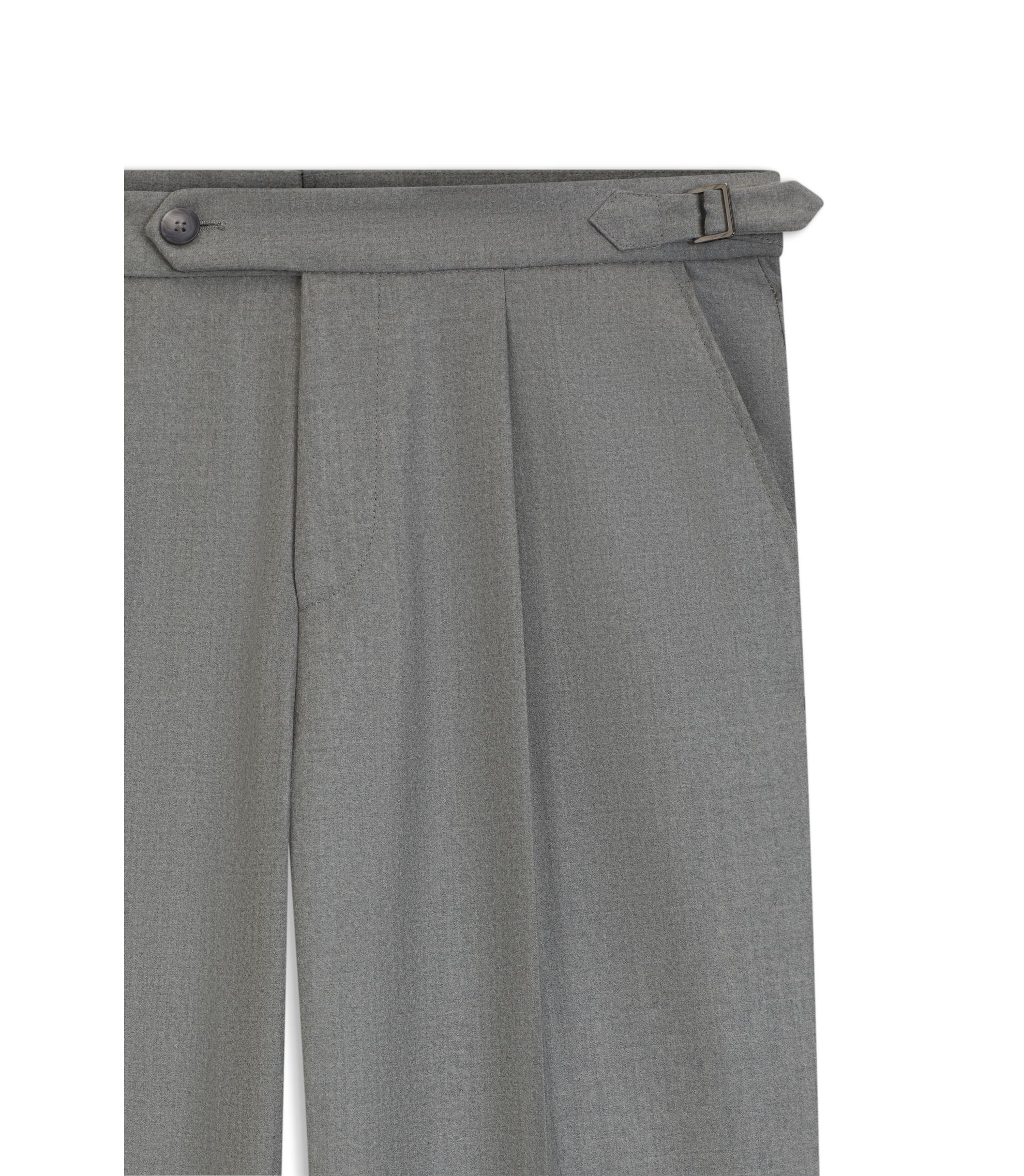 Boss Melange Tapered Fit Trousers In Virgin Wool Silver