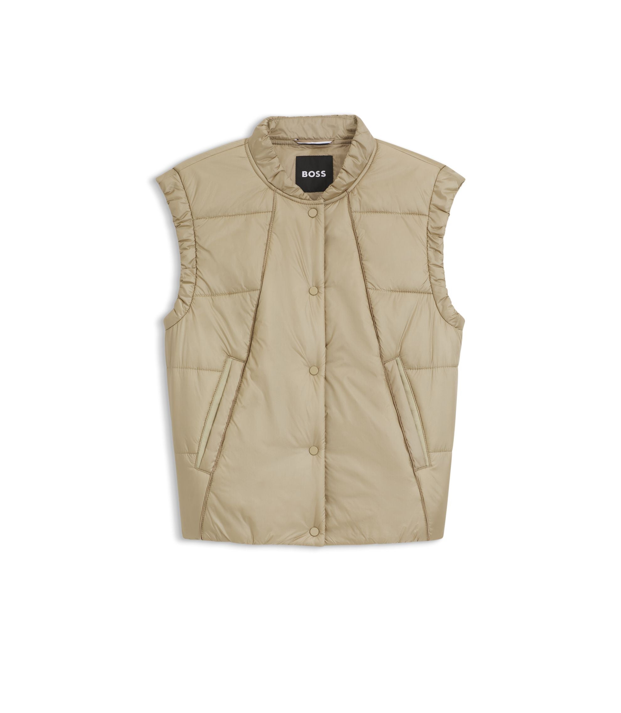 Boss Water Repellent Gilet With Wadding Light Beige Women's